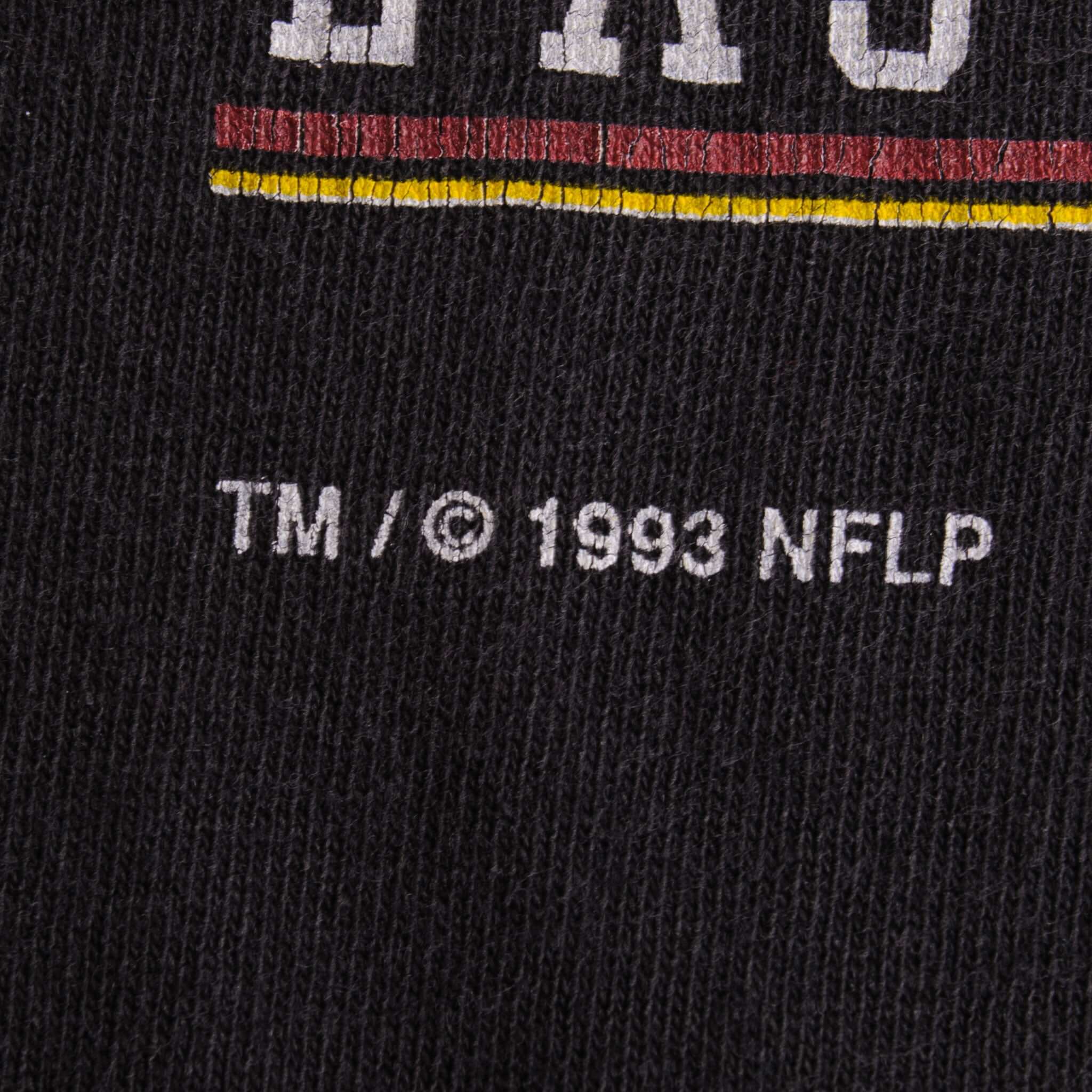 Vintage NFL Washington Redskins 1993 Tee Shirt With Single Stitch Sleeves. Made In USA.