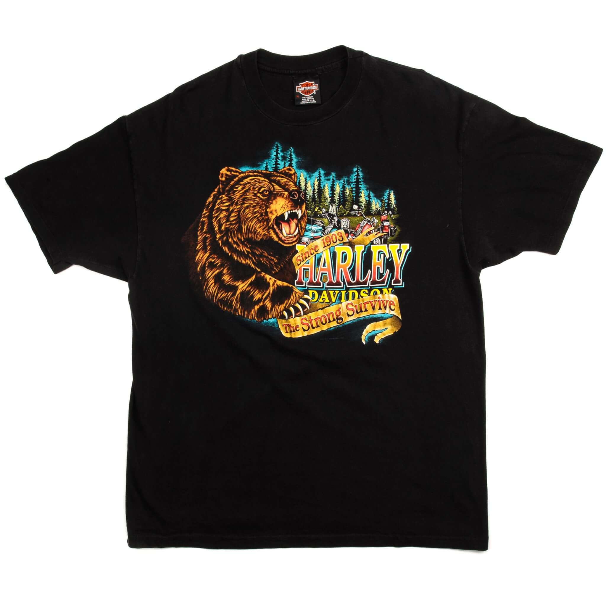 Vintage Harley Davidson The Strong Survive Tee Shirt 1994 Size Xl Made In Usa BLACK