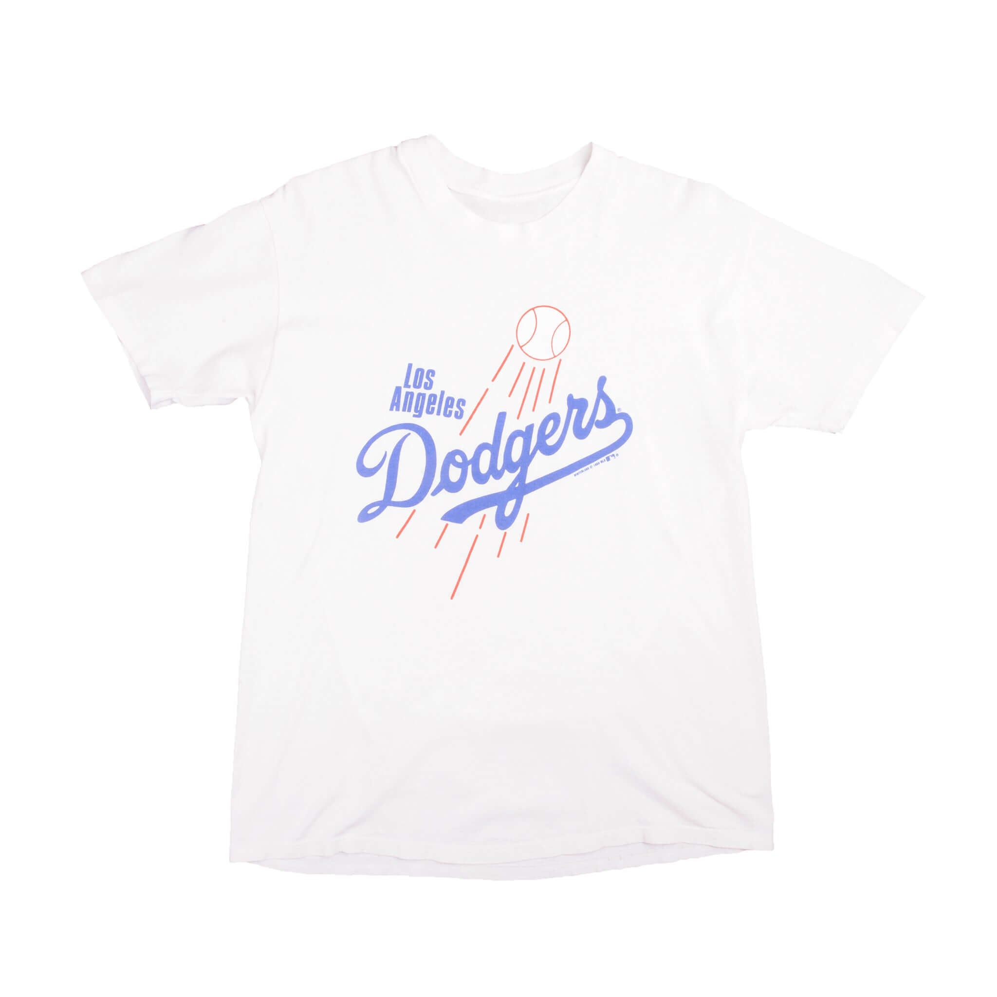 Vintage MLB Los Angeles Dodgers Tee Shirt 1988 Size L With Single Stitch Sleeves.