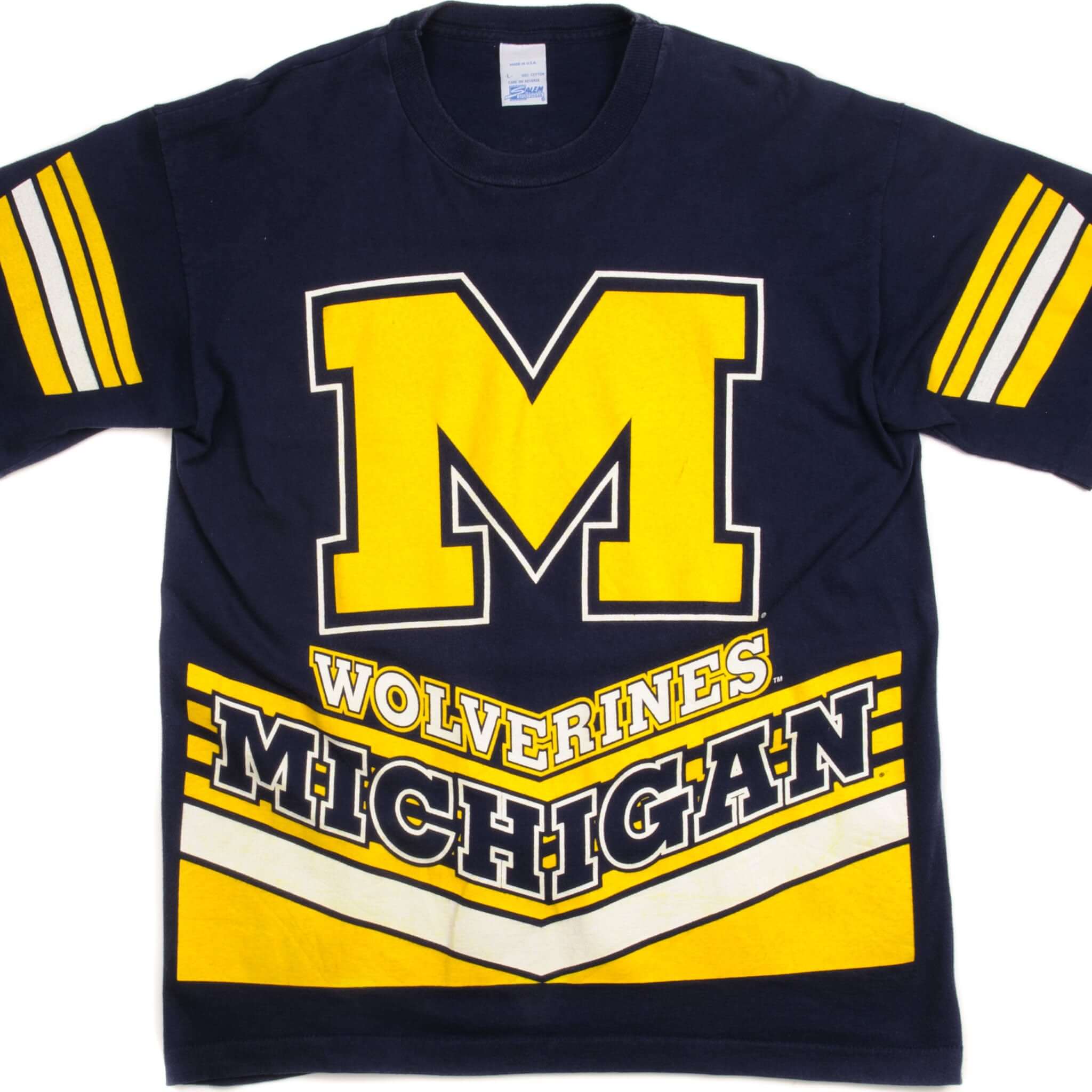 VINTAGE MICHIGAN WOLVERINES TEE SHIRT SIZE LARGE MADE IN USA