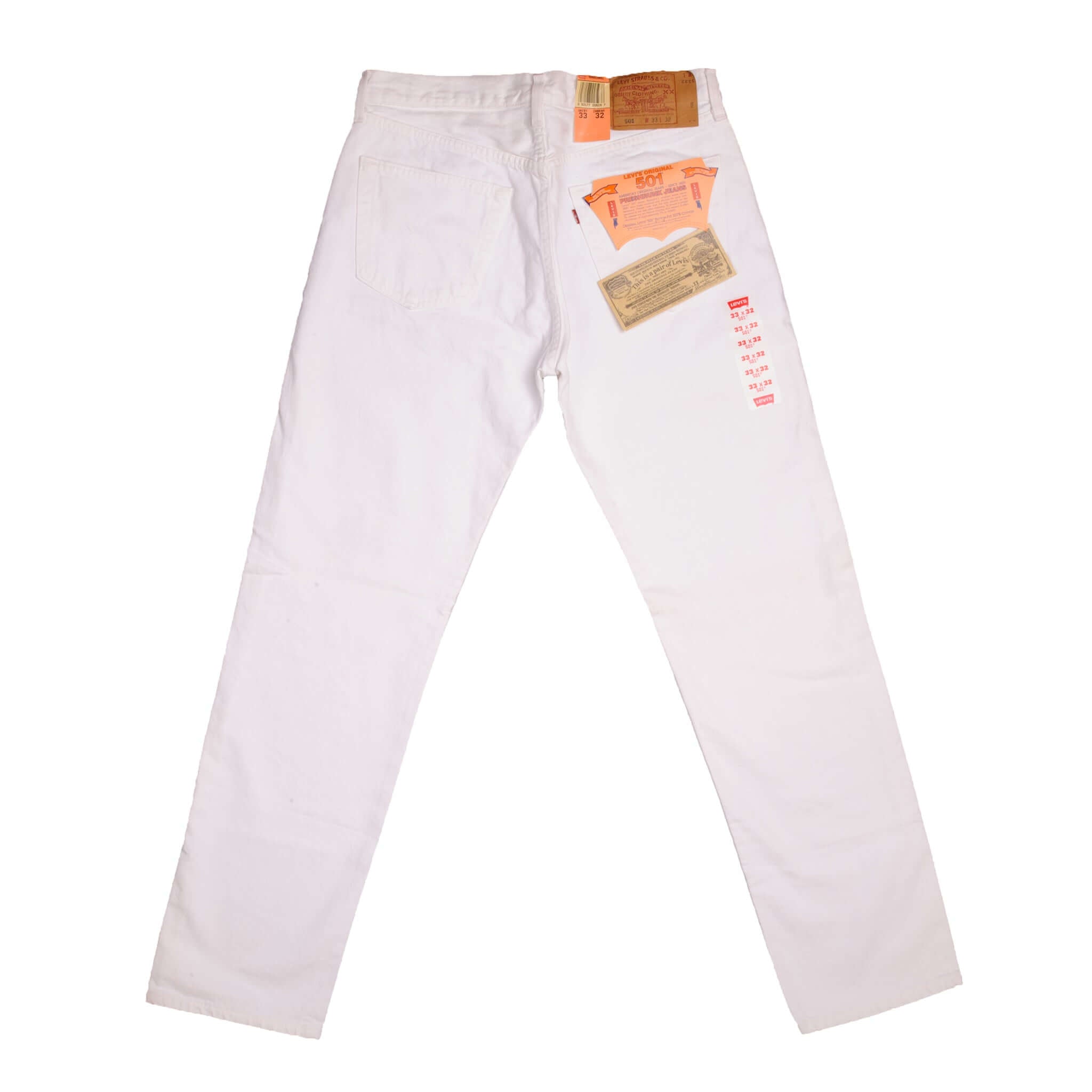 Beautiful White Levis 501 Jeans 1993 Made in USA. Size on Tag 33X32 Back Button #524