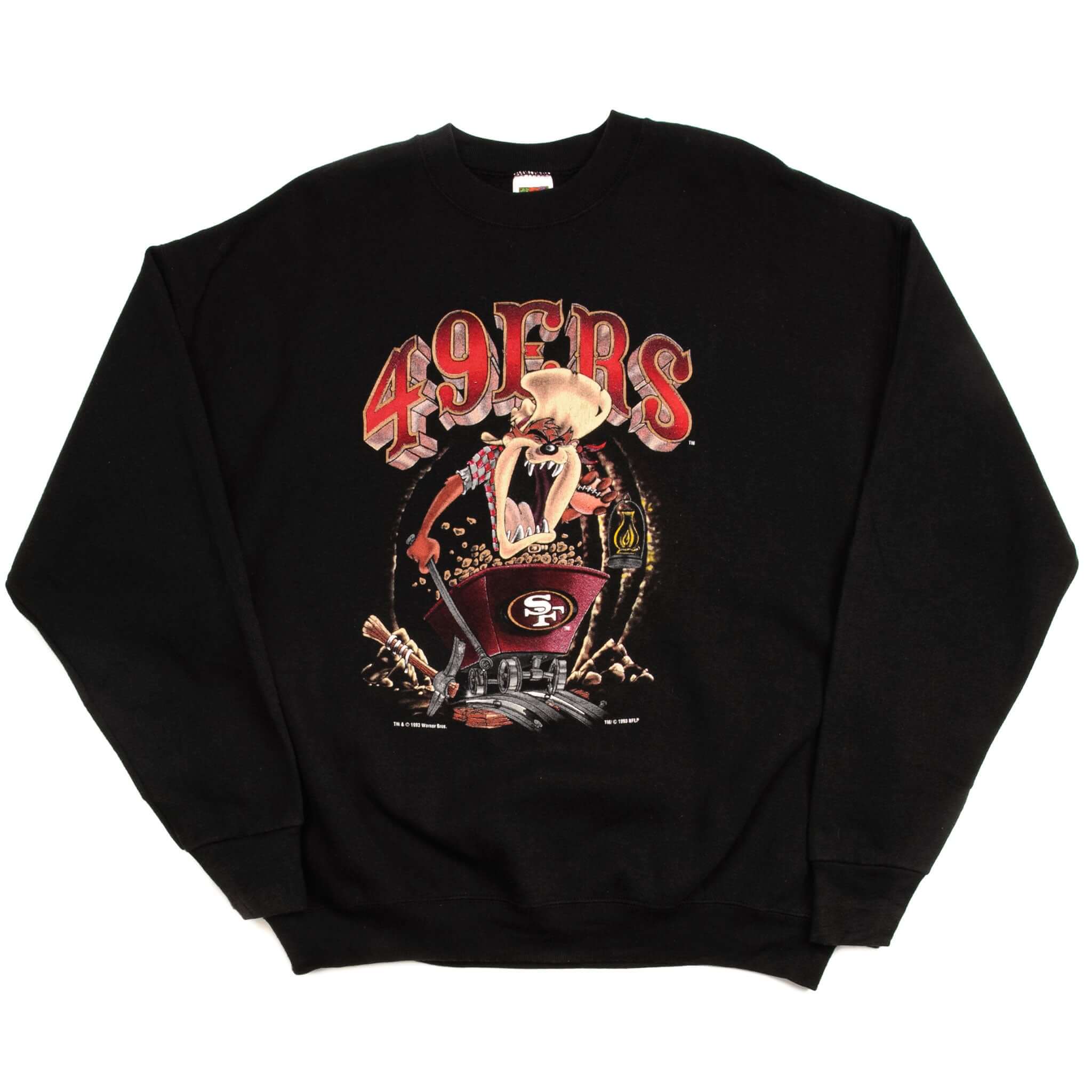 Vintage NFL San Francisco 49Ers With Taz Sweatshirt 1993 Size 2XL. BLACK