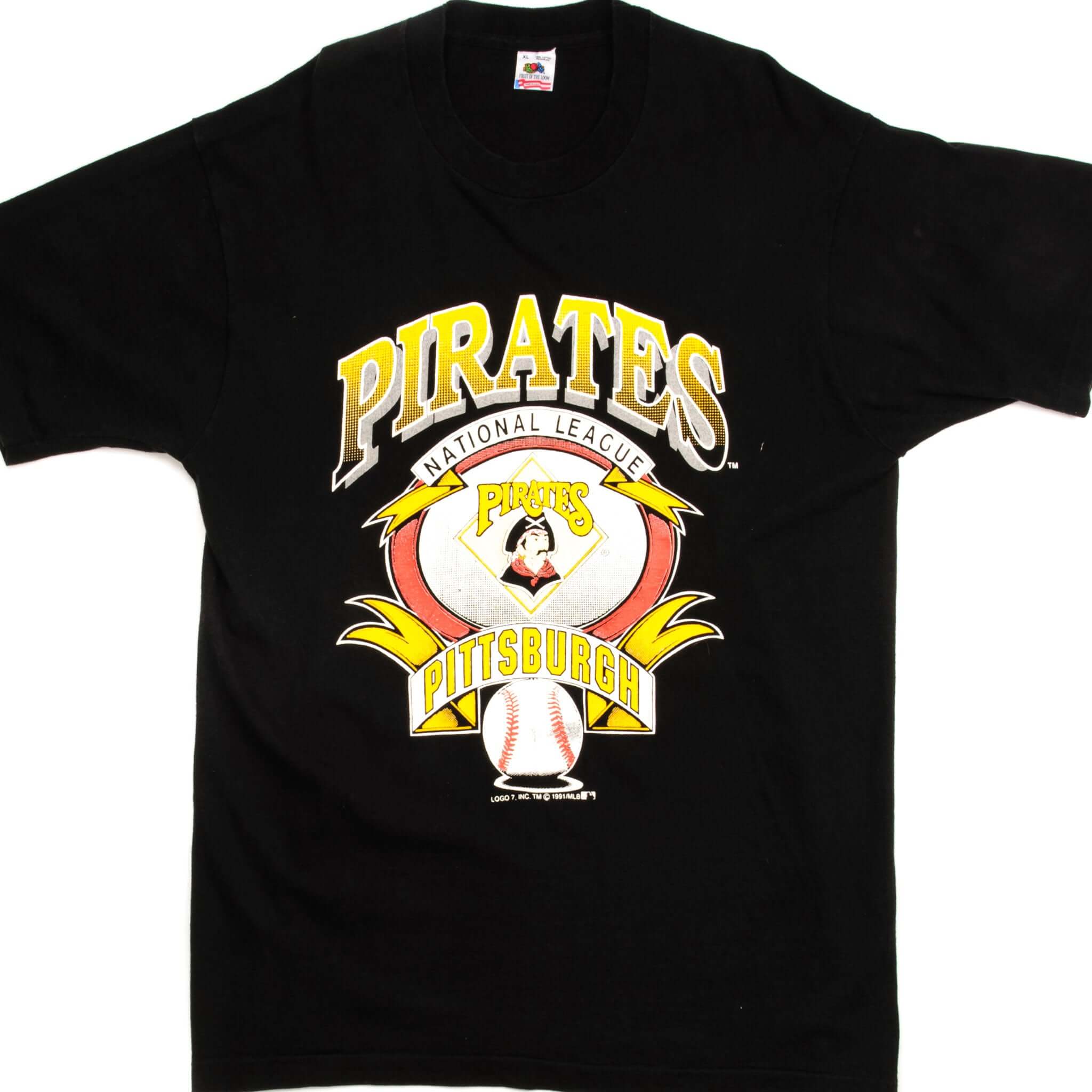 Vintage MLB Pittsburgh Pirates Tee Shirt 1991 Size Large Made in USA