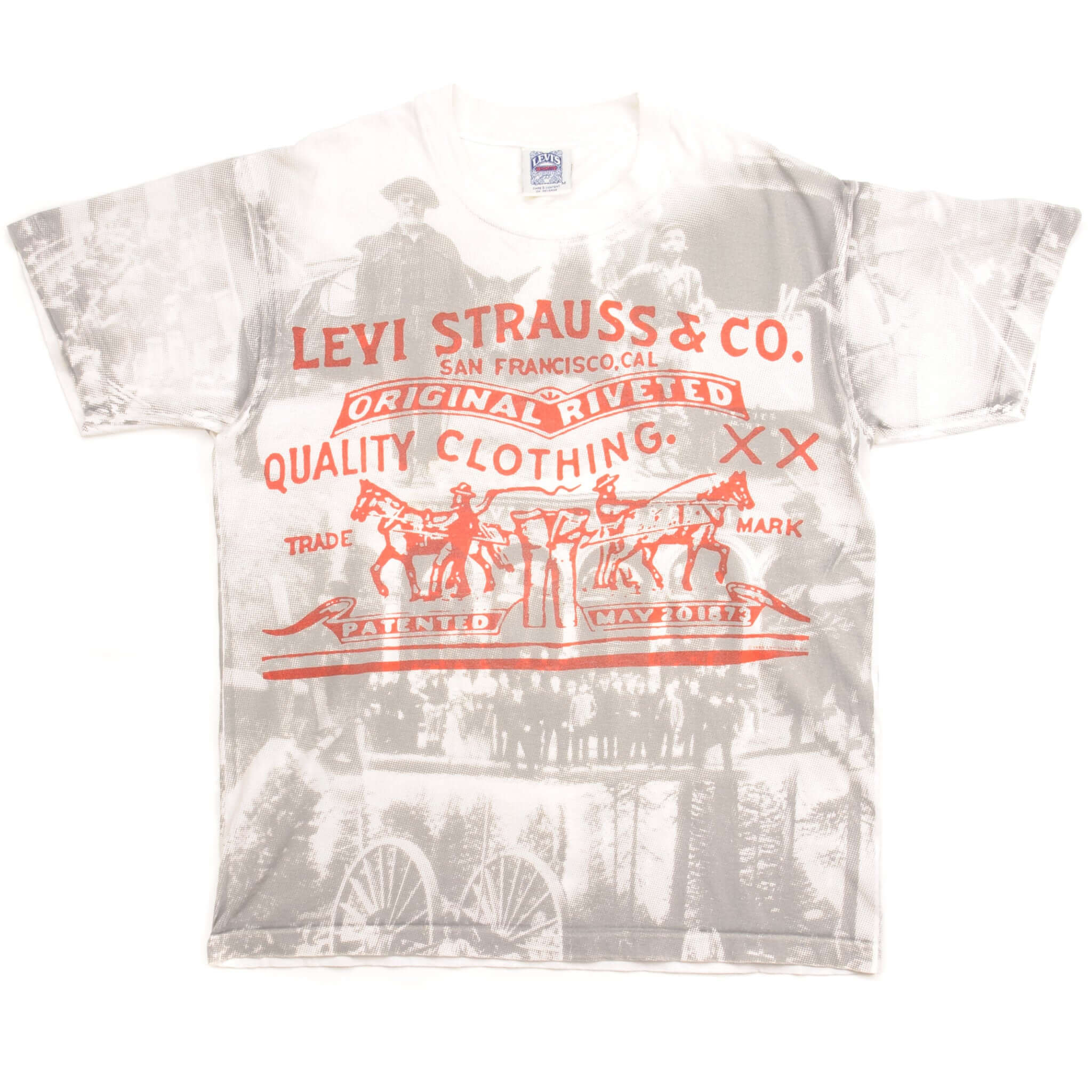 Vintage Levi's All Over Print Tee Shirt 1993 Size Medium Made In USA.