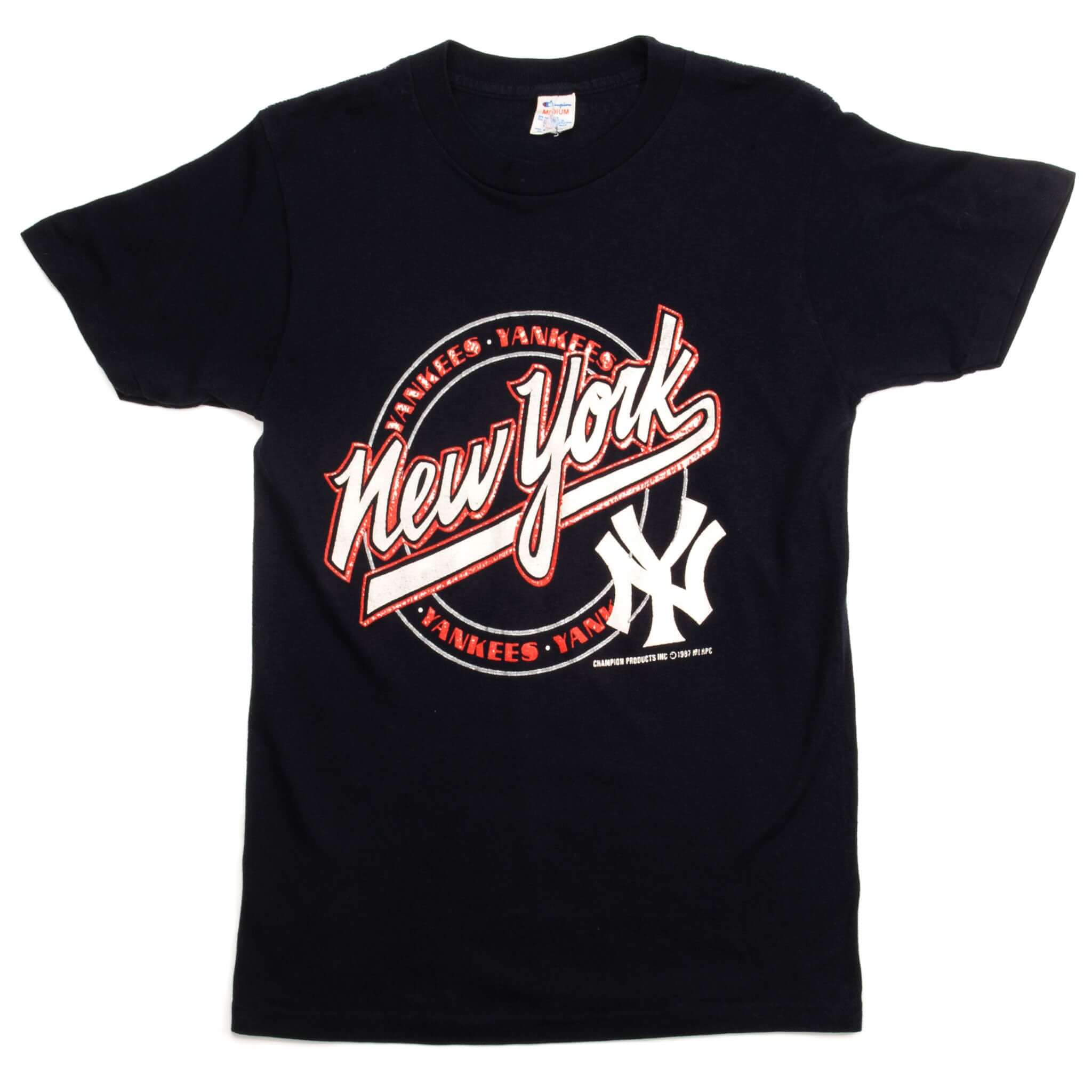 Vintage Champion MLB NY Yankees Tee Shirt 1987 Size Small Made in USA