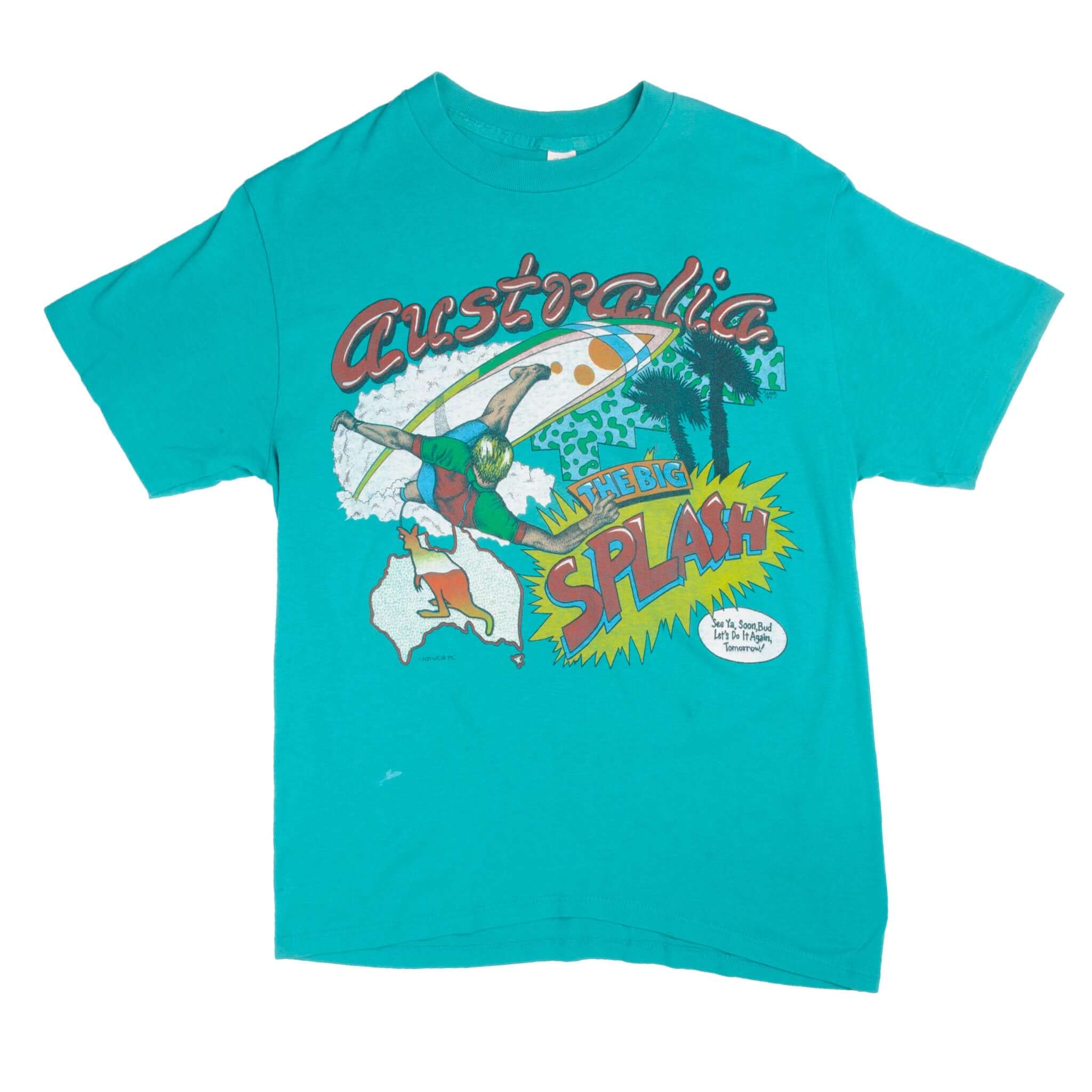 Vintage Australia Surfing Tee Shirt 90S Size Medium with single stitch sleeve