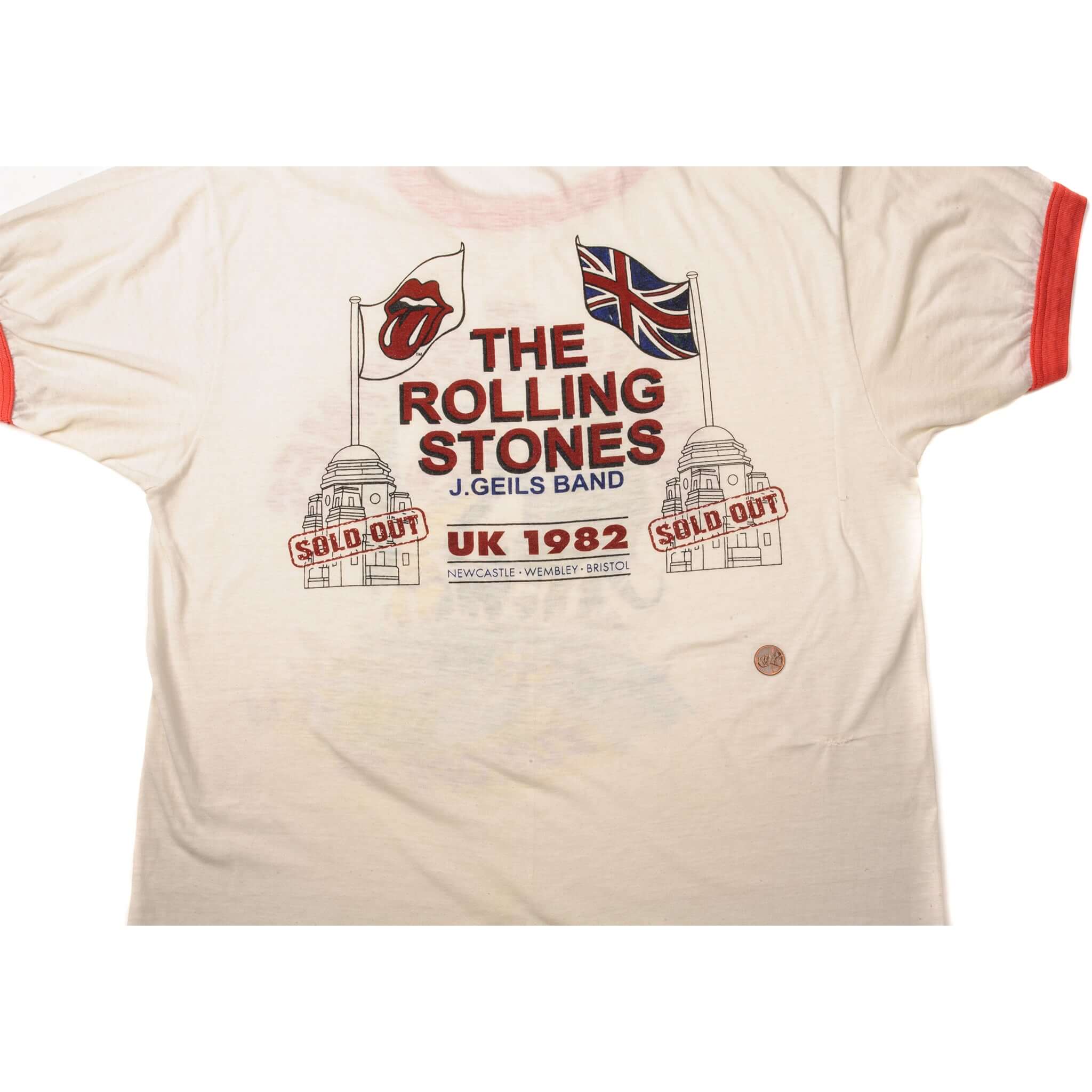 VINTAGE THE ROLLING STONES EUROPE'82 TOUR TEE SHIRT 1982 SIZE MEDIUM