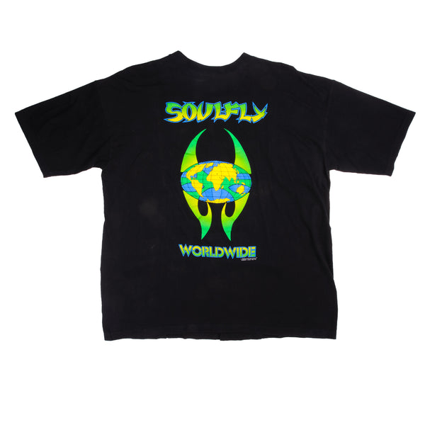 Vintage Original Soulfly Worldwide Tour One World One Tribe North America Tour Tee Shirt 1999 Size XL Made In USA 