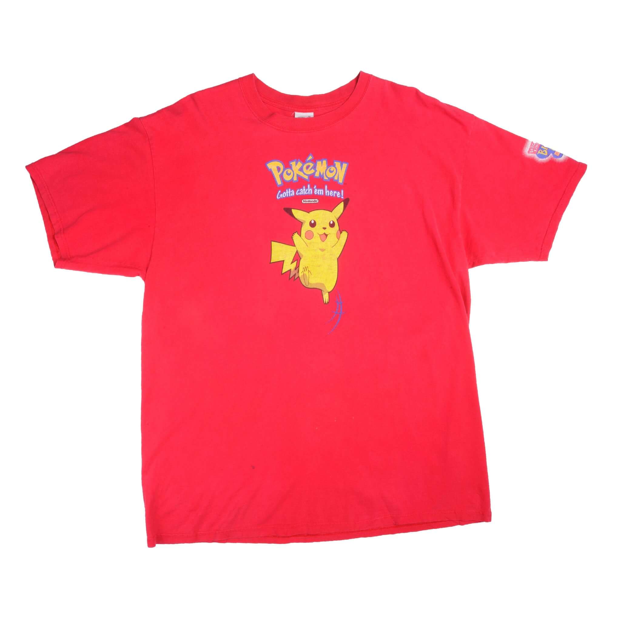 Vintage Pink Nintendo Pokemon With Pikachu From Burger King Big Kids Meal 1990s T-Shirt Size XXL