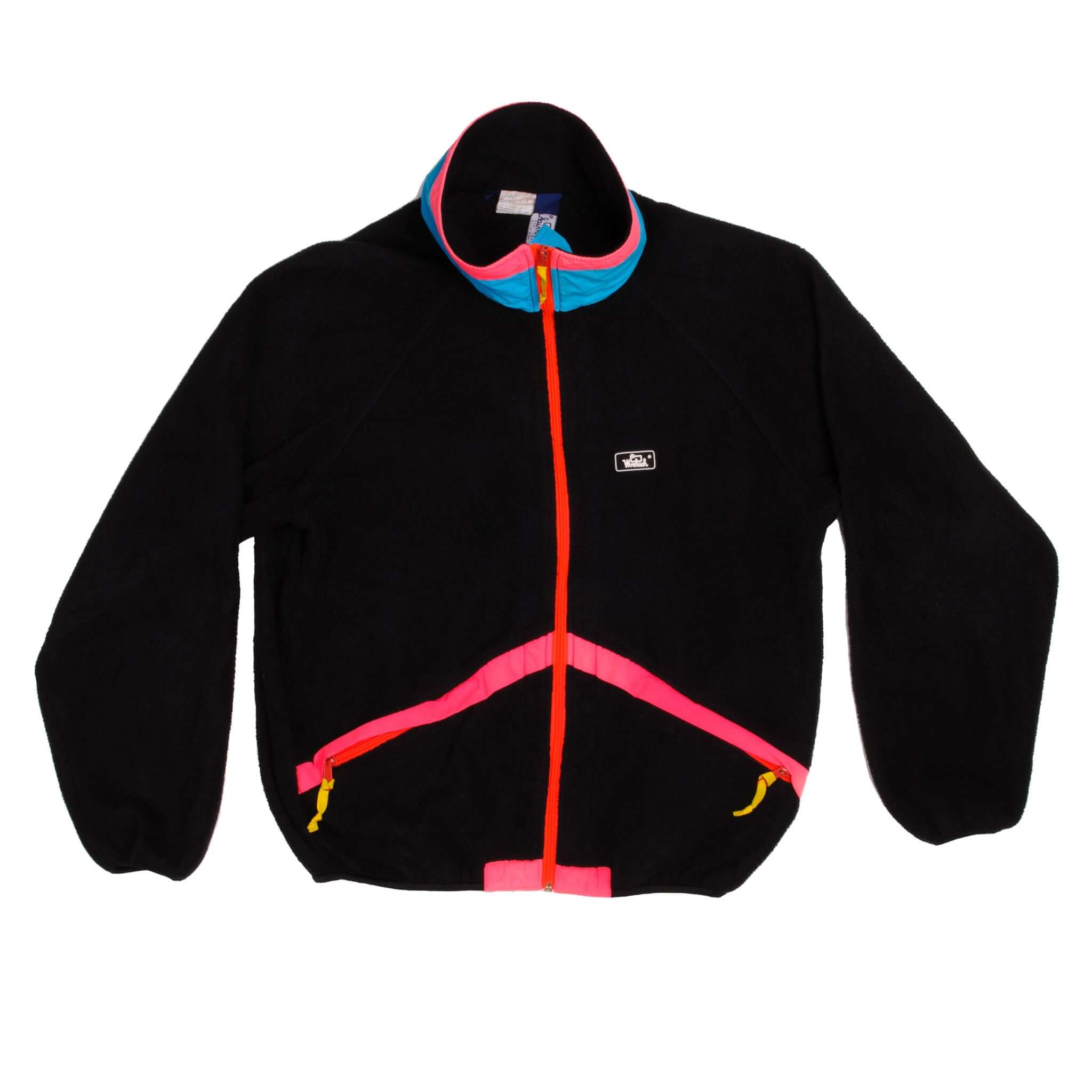 Vintage Black Woolrich Classic 90S Fleece Jacket Size Medium Made In USA