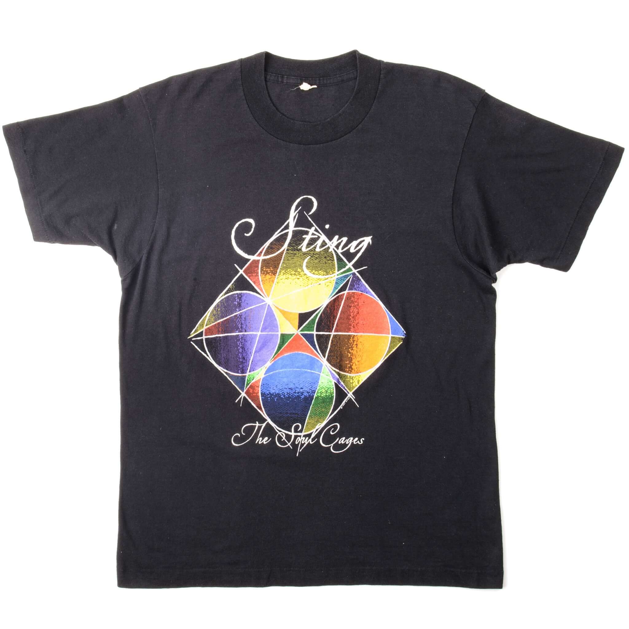 Vintage Sting The Soul Cages Tee Shirt 1991 Size Medium Made In USA. BLACK