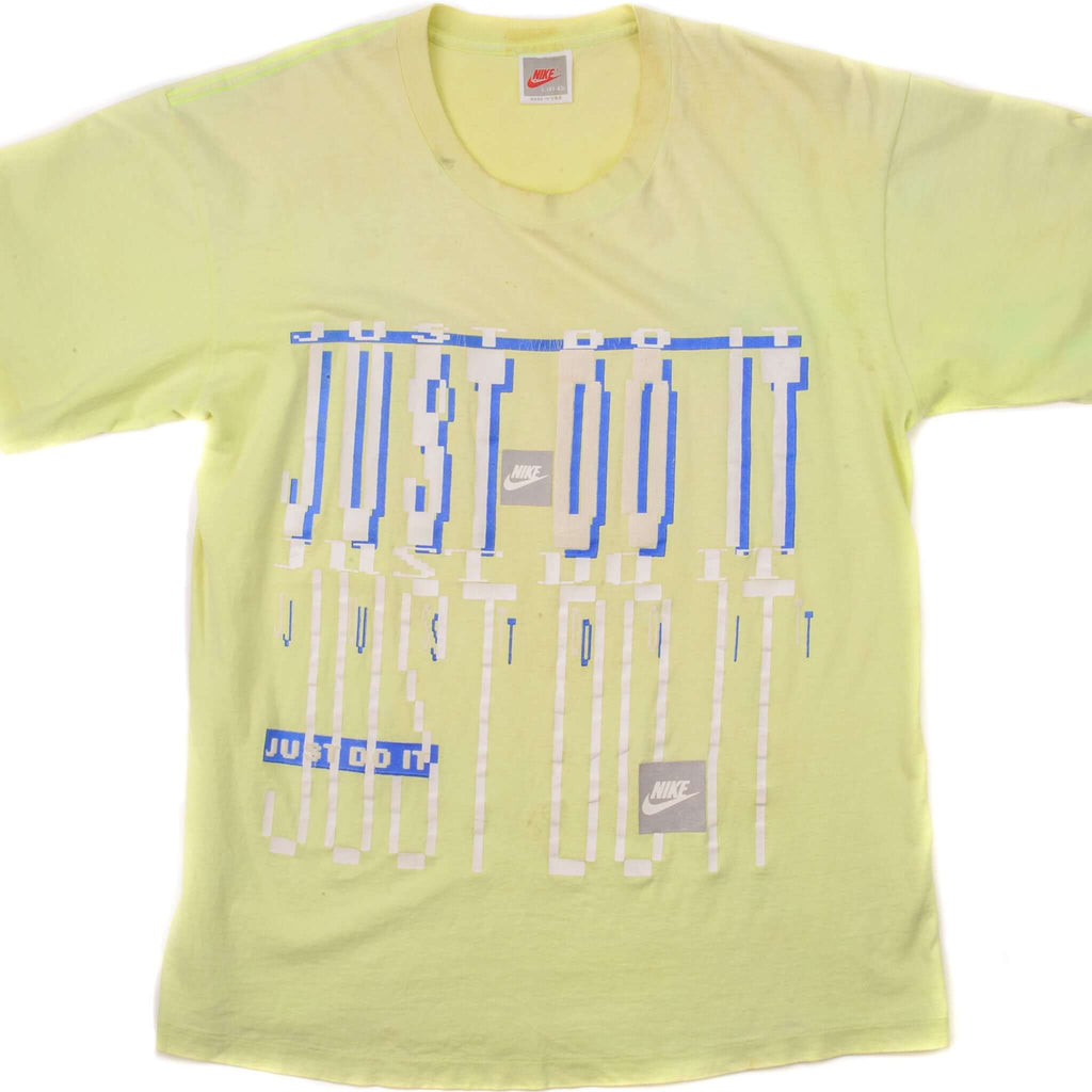 Vintage Nike Just Do It Tee Shirt from 1987 to 1992 Size Medium Made In USA. green