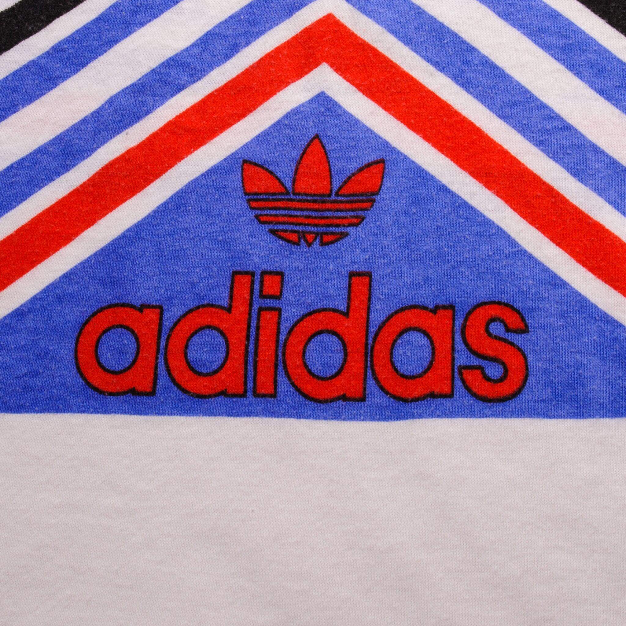 Vintage Adidas XIII Olympic Winter Games Lake Placid Tee Shirt 1980 Size Medium With Single Stitch Sleeves.