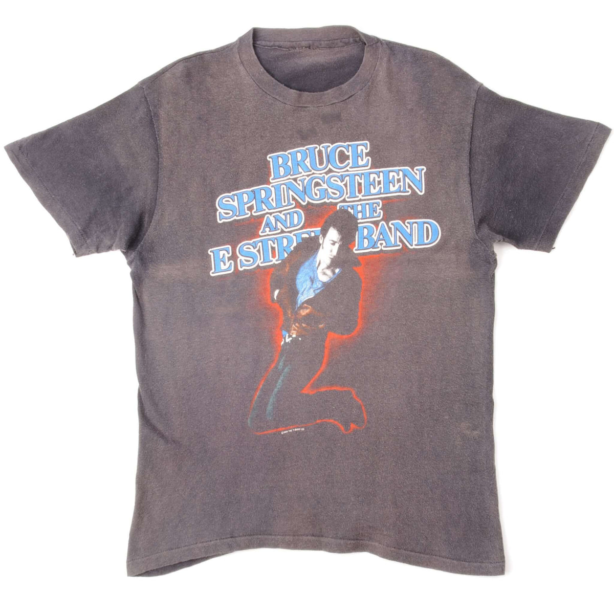 Full front view of gray Bruce Springsteen and the E Street Band tour T-shirt