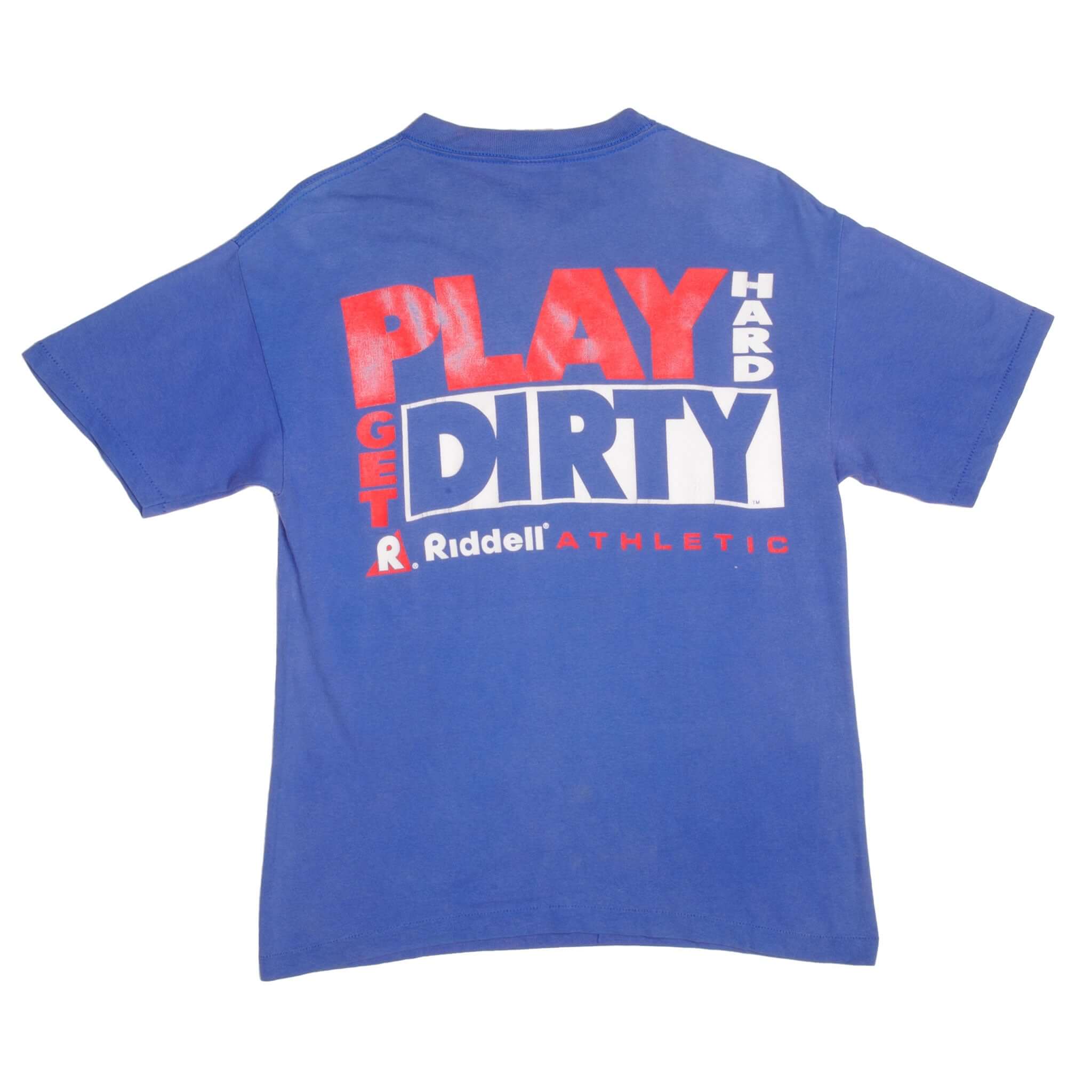 Vintage National Football League New York Giants Riddell Tee Shirt 1991 Size Medium Made In USA With Single Stitch Sleeves.