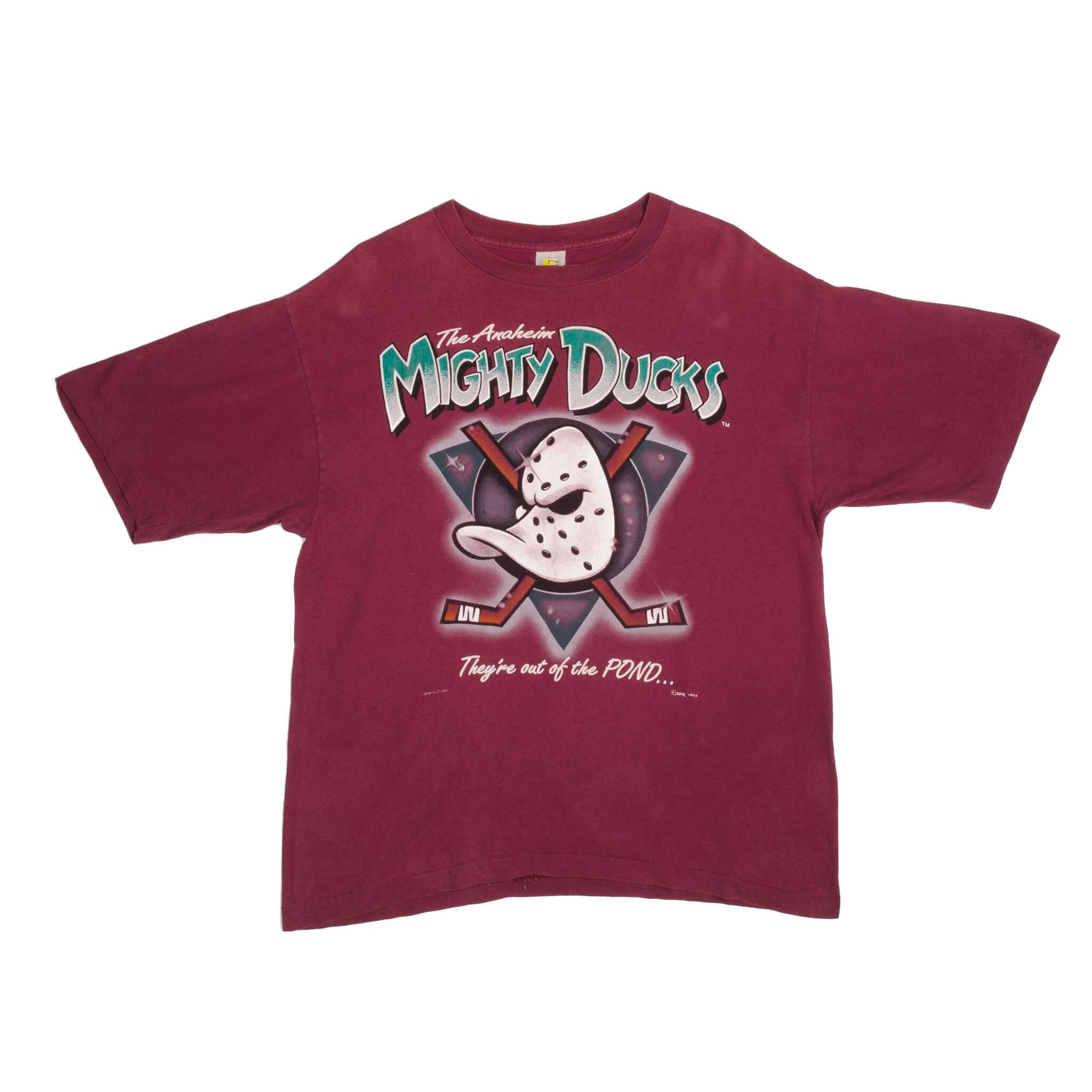 Vintage NHL Anaheim Mighty Ducks Competitor Tee Shirt 1994 Size Xlarge Made In USA With Single Stitch Sleeves