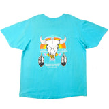 Vintage 3D Emblem Harley Davidson V-Twin Tee Shirt 1990 Size XL Made In USA. LIGHT BLUE