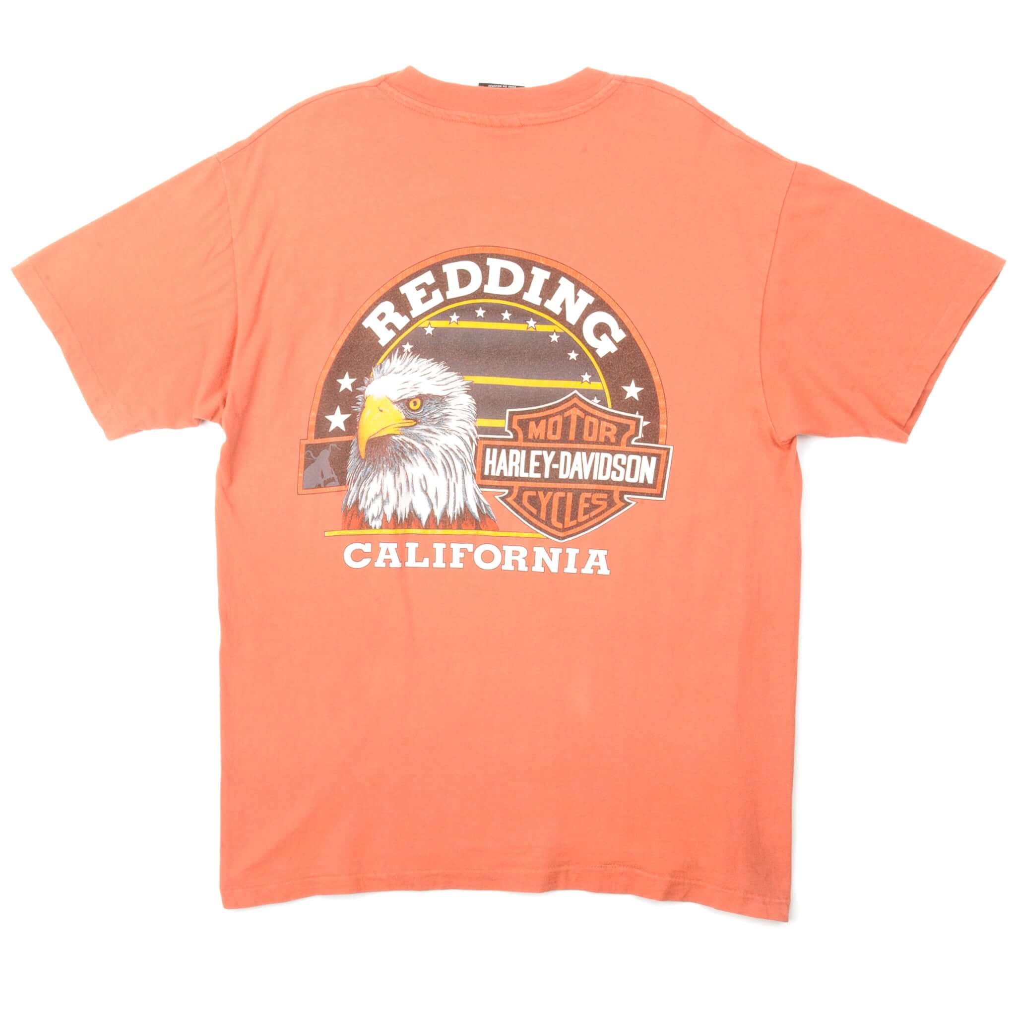 Vintage Harley Davidson One With The Wind Tee Shirt 1996 Size Large Made In USA. orange