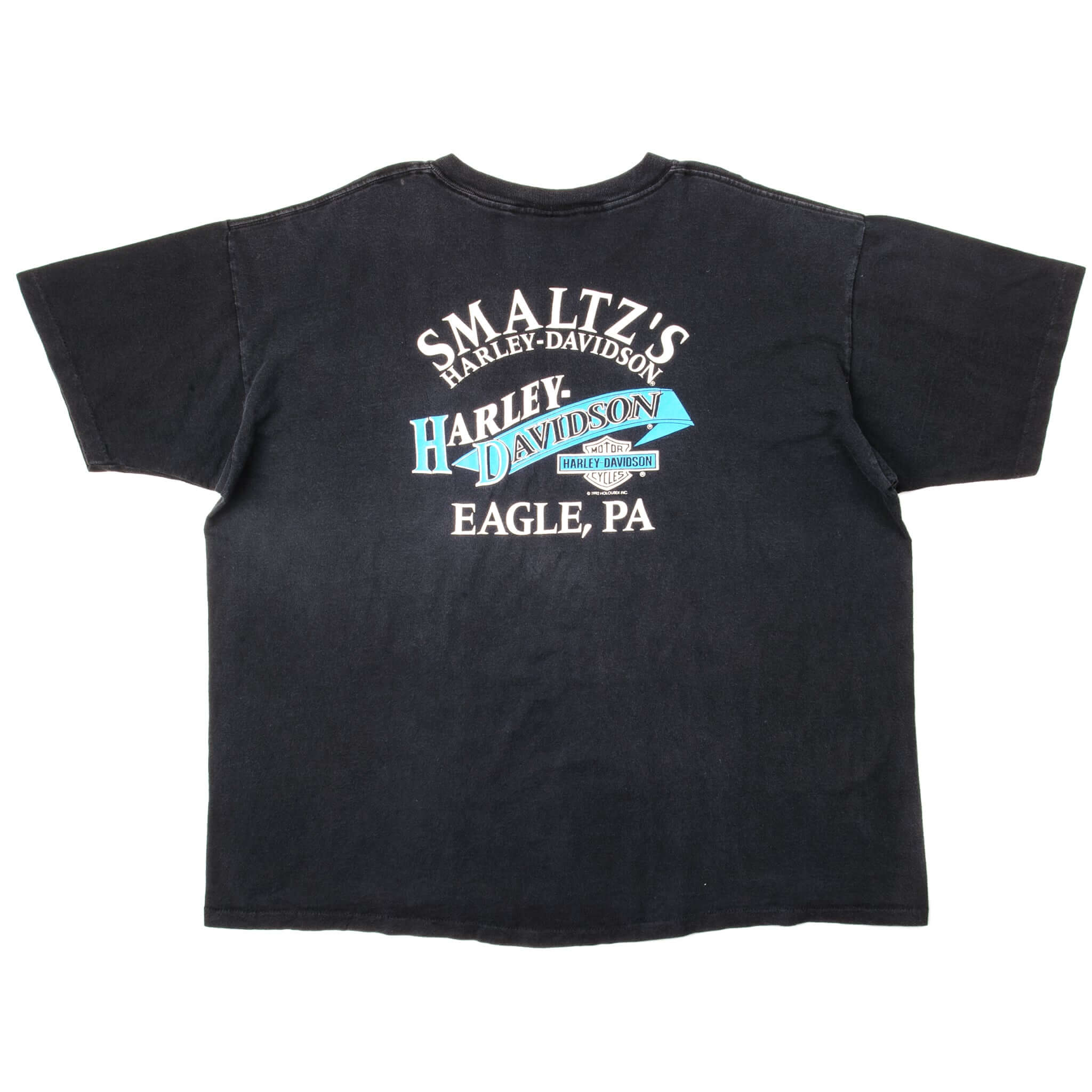 Vintage Harley Davidson Smaltz's Tee Shirt 1992 Size XL Made In USA. BLACK
