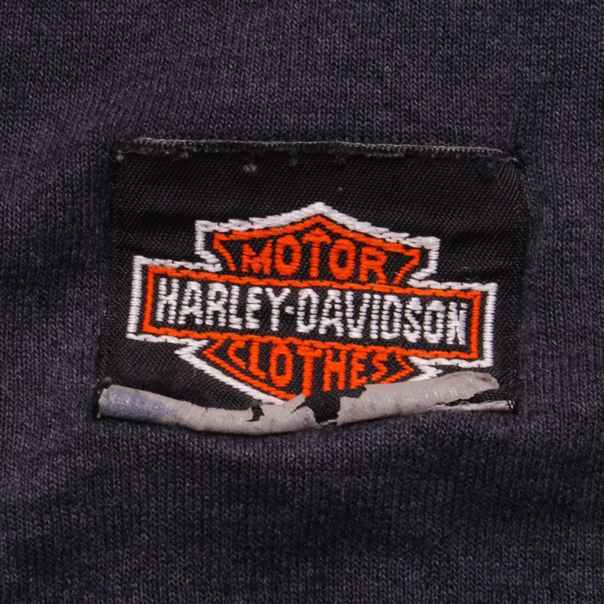 Vintage Harley Davidson Survivors Beach Week 1992 Tee Shirt Size Large With Single Stitch Sleeves.