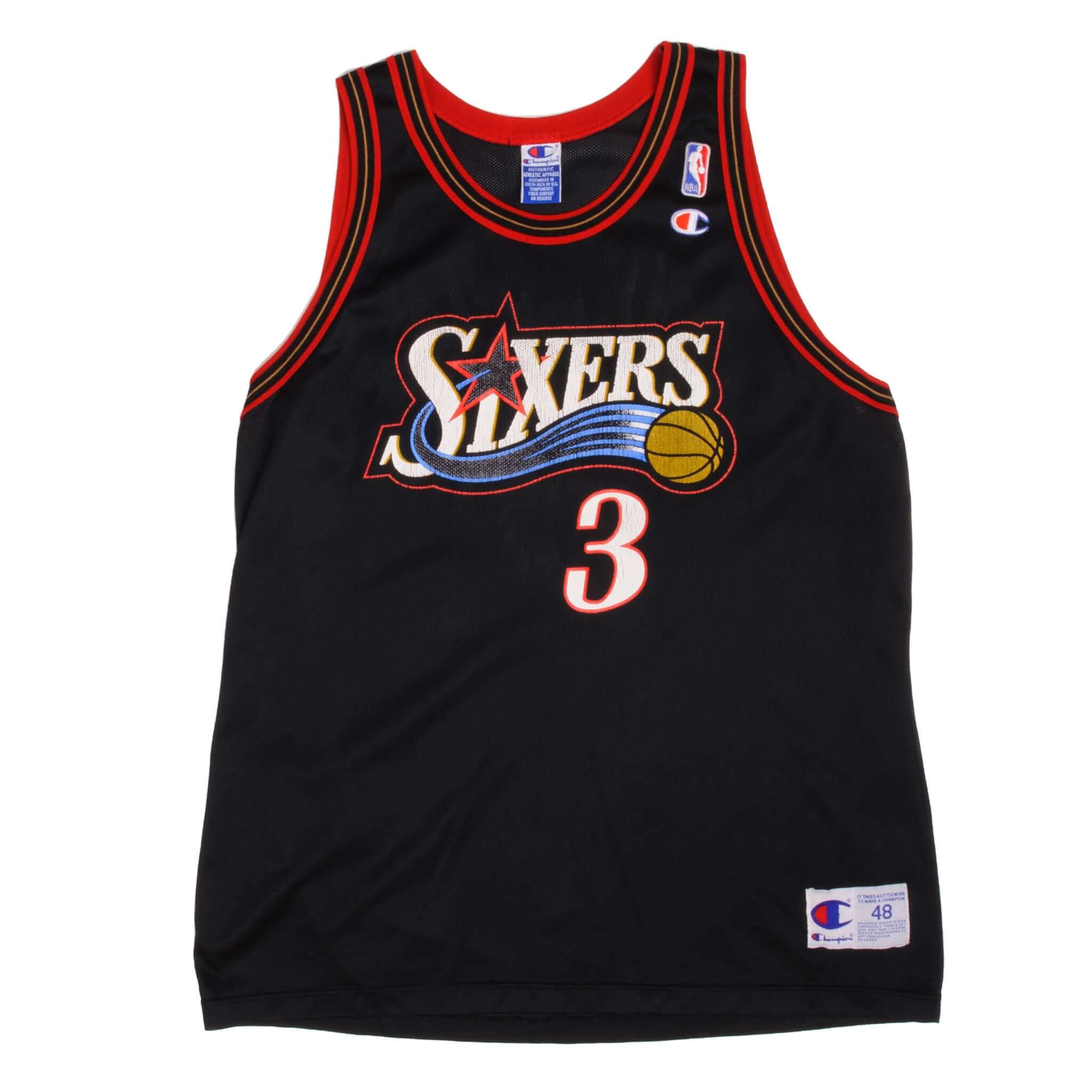 Vintage Champion Philadelphia 76Xers Sixers Iverson 3 Jersey Size XLarge Late 1990S