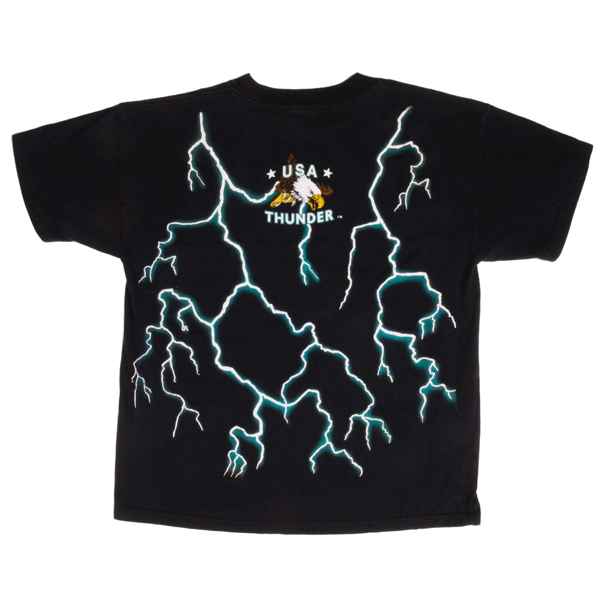 Vintage Animal Print All Over Print USA Thunder Las Vegas Tee Shirt 1990s Size Large Brazos Sportswear