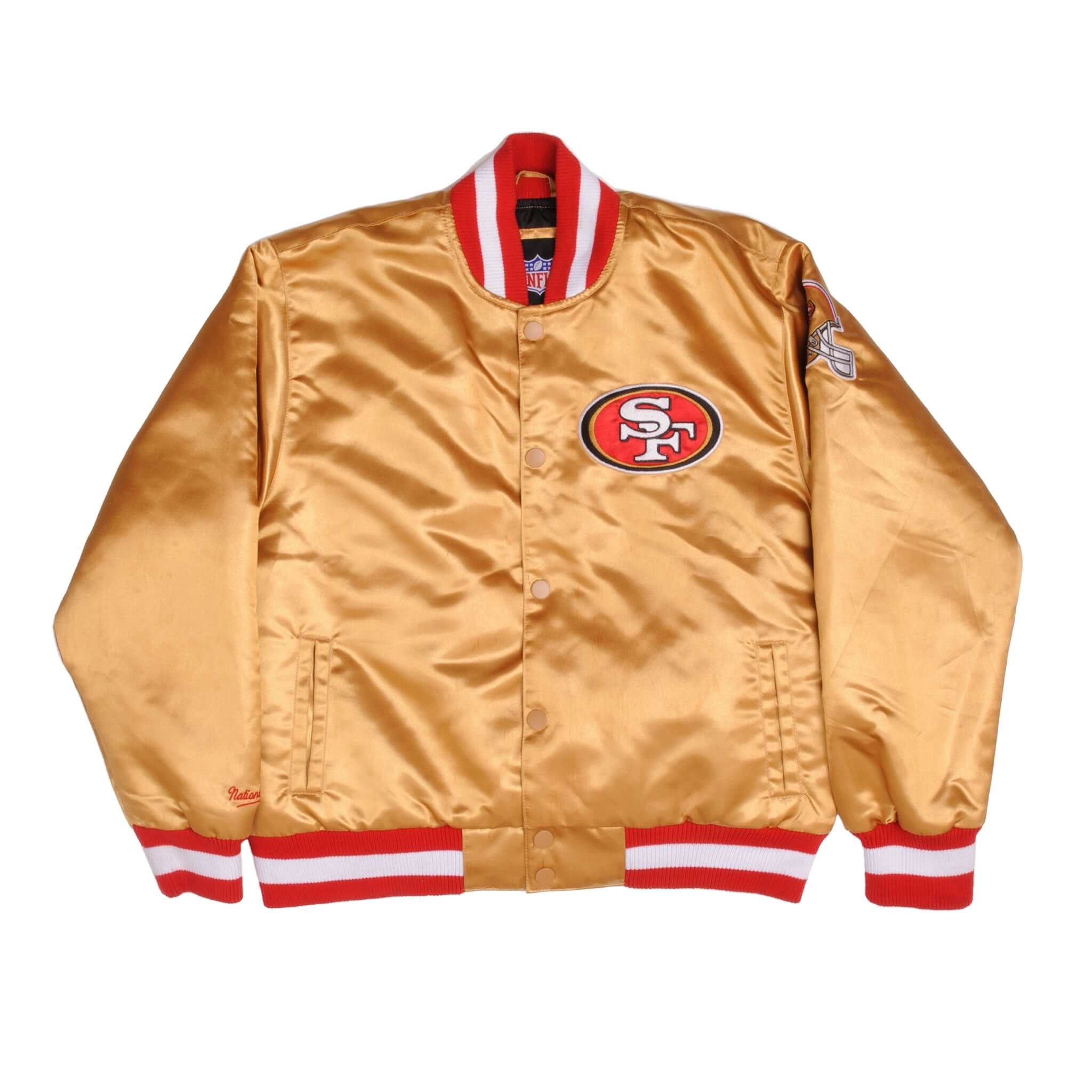 Vintage Golden National Football League San Francisco SF Forty Niners 49ers Bomber Jacket Size XLarge