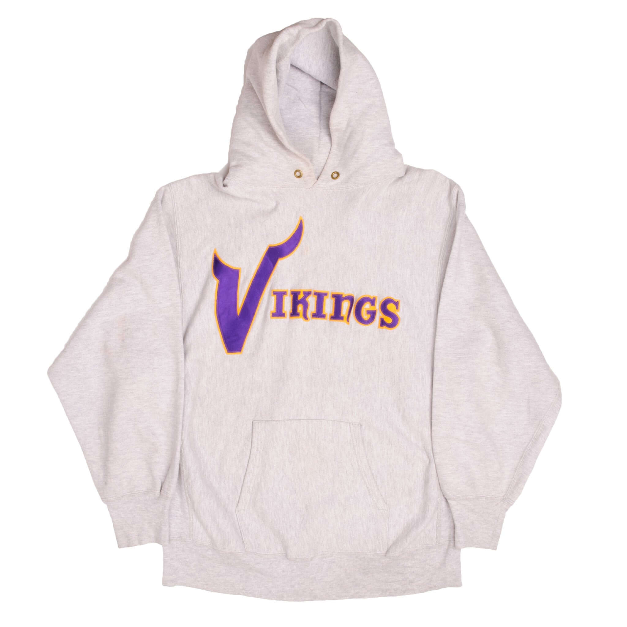 Vintage NFL Champion Reverse Weave Minnesota Vikings Hoodie 1990S Size XLarge Made In USA