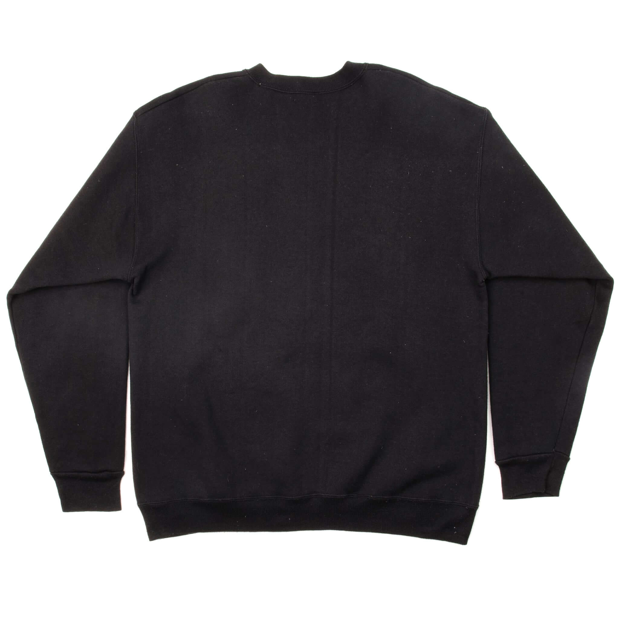Back of black Princeton University crewneck sweatshirt with no graphic