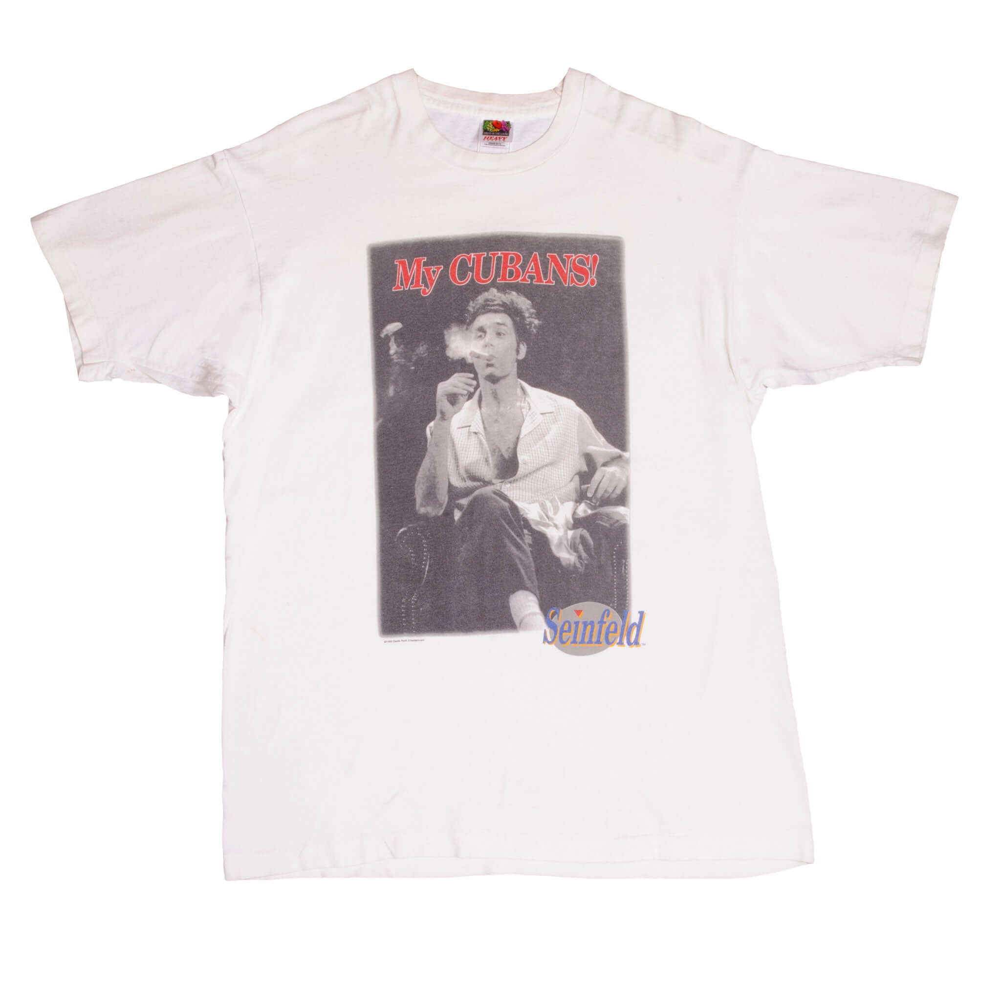 Vintage Tv Show Seinfeld My Cubans Tee Shirt 1993 Size Large Made In USA With Single Stitch Sleeves