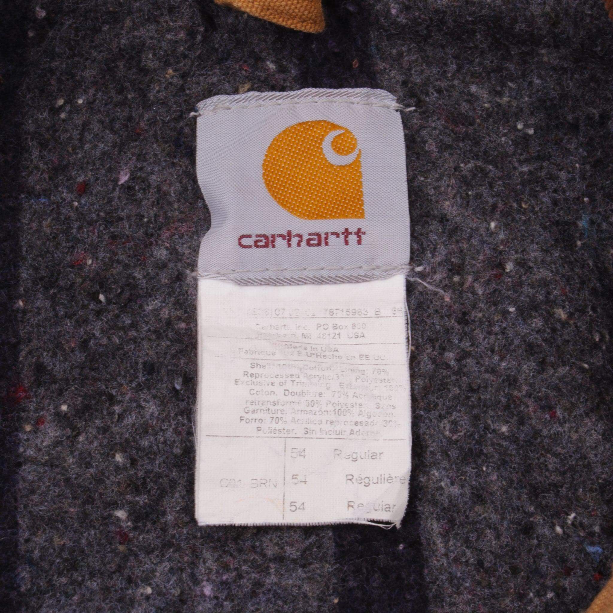 Vintage Carhartt Detroit Style Jacket Size 54R Made In USA