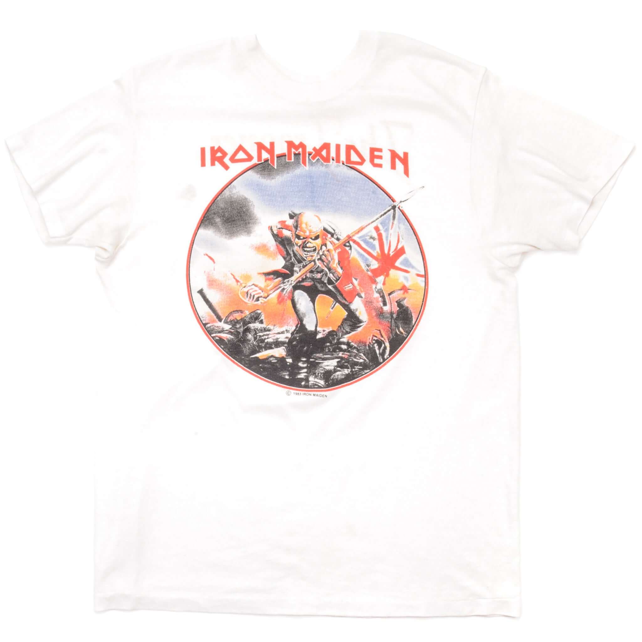 VINTAGE IRON MAIDEN TEE SHIRT THE TROOPER 1983 SIZE MEDIUM