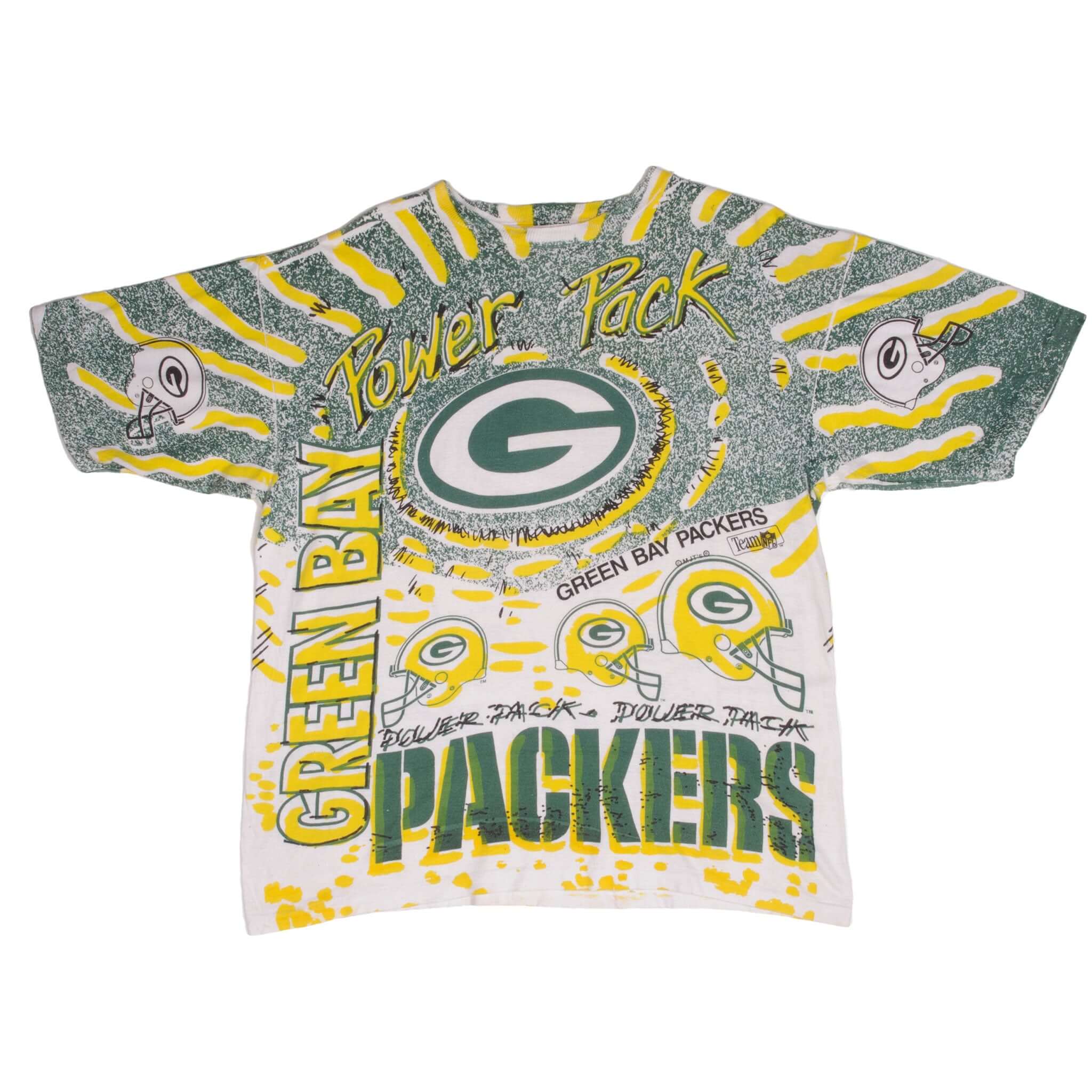 Vintage NFL Green Bay Packers Magic Johnson T's Tee Shirt 1990S Size Large With Single Stitch Sleeves