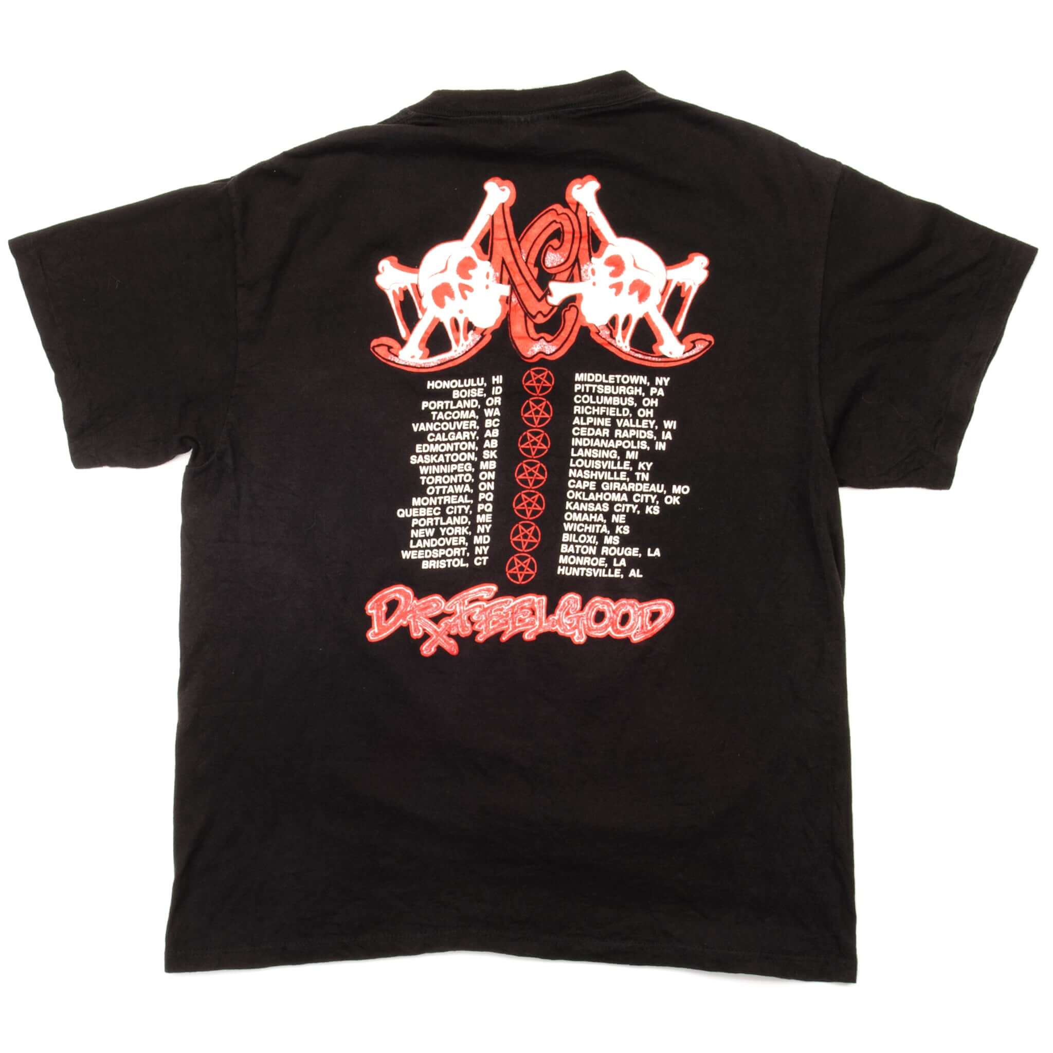 Vintage Motley Crue Dr Feelgood Tour Tee Shirt 1989-90 Size Medium Made In USA. black