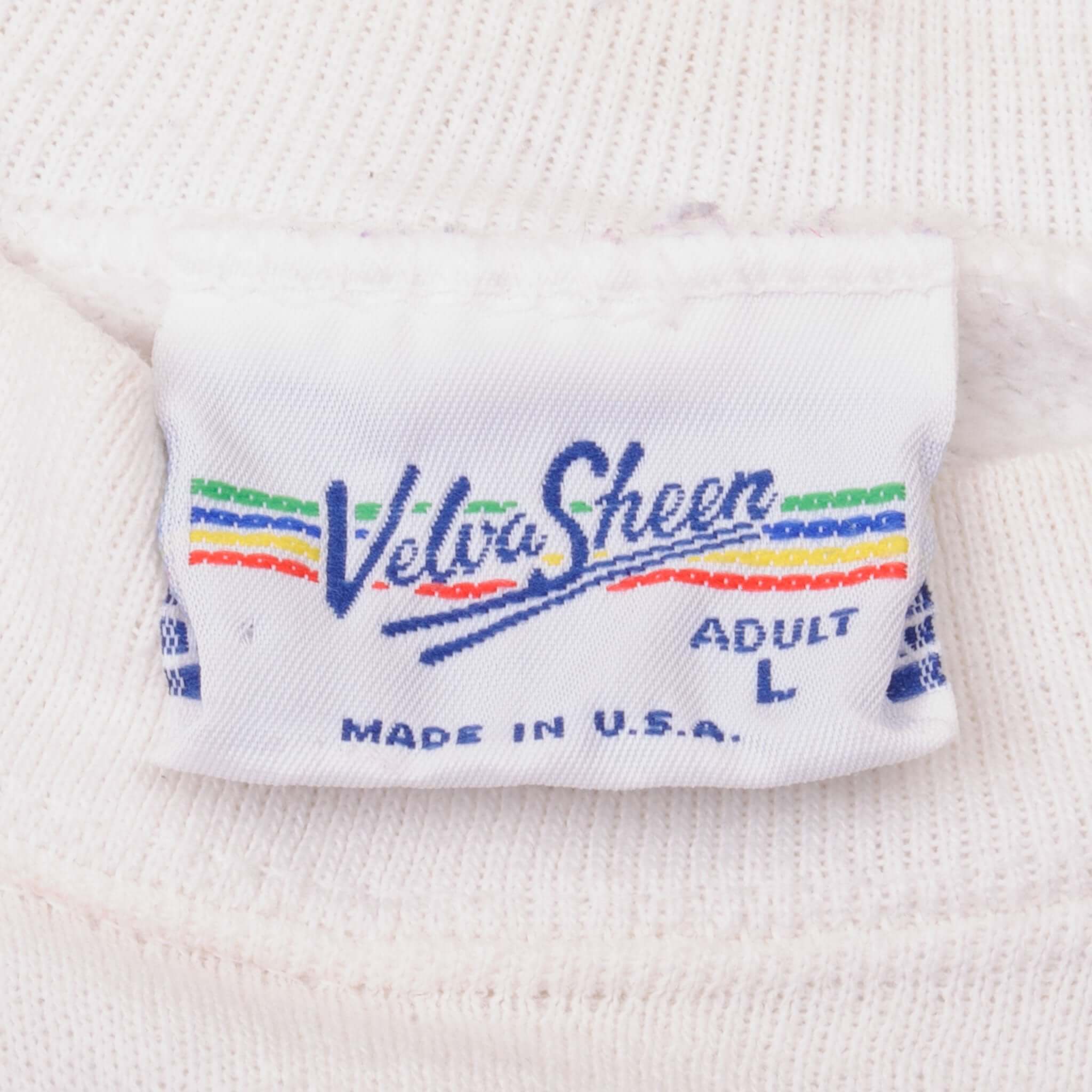 Vintage White Disney Mickey Mouse Cartoon Comics By Velva Sheen Sweatshirt 1980S Size Large Made In USA