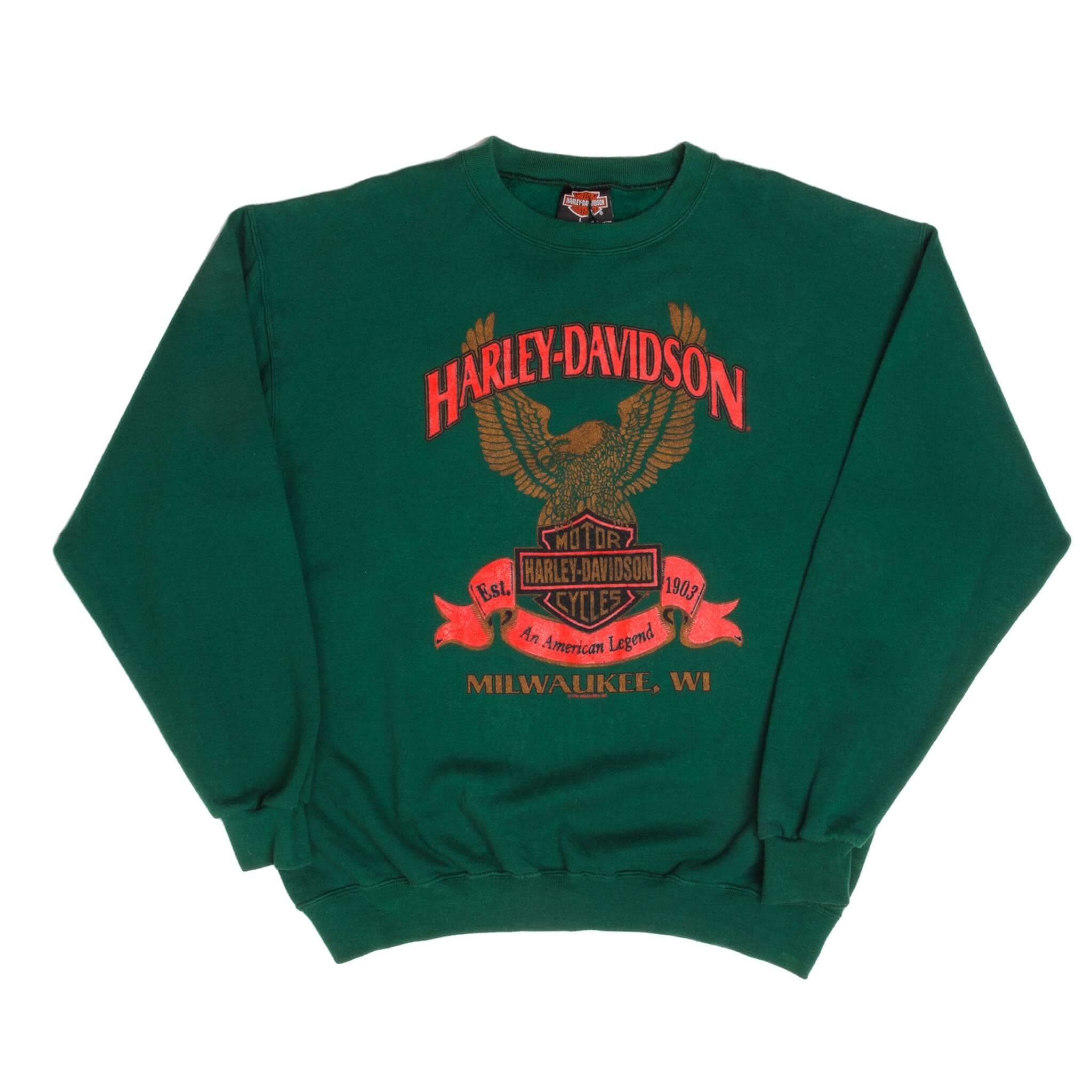 Vintage Harley Davidson Sweatshirt Milwauki, WI Size Large Made In Usa 1994
