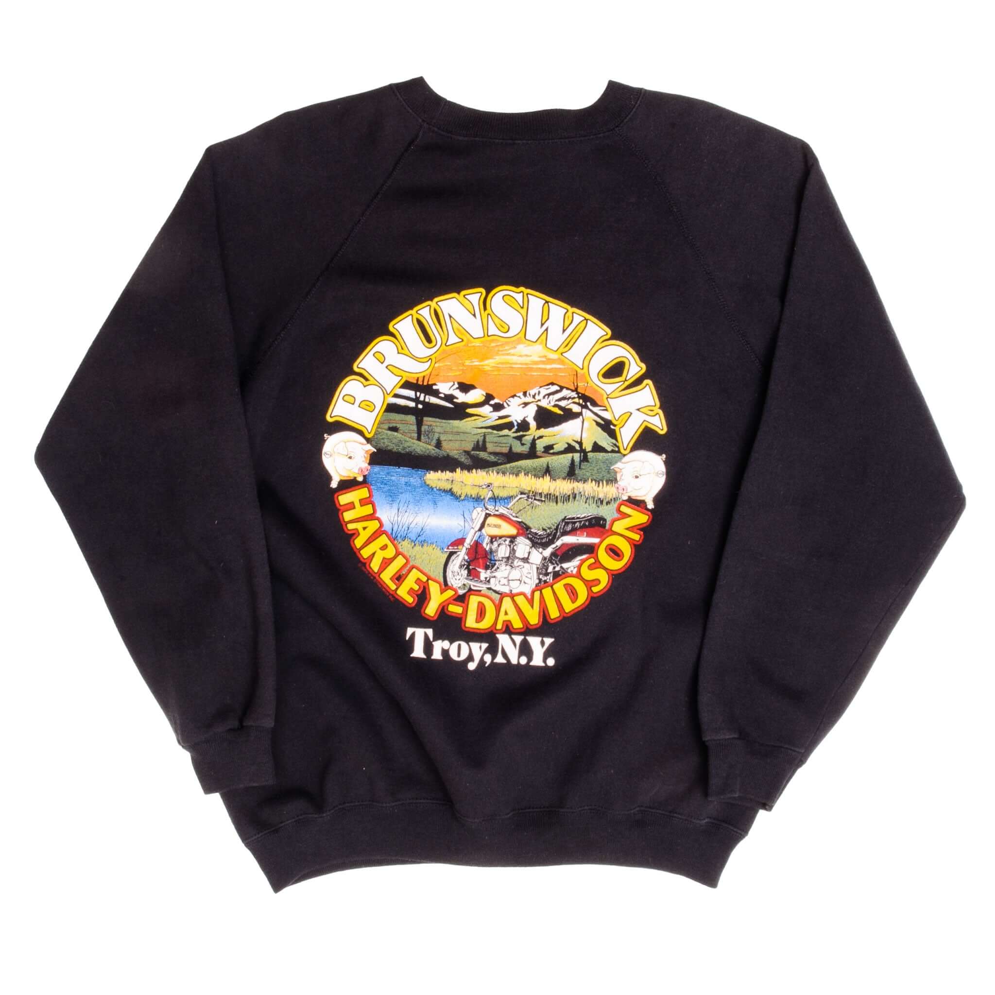 Vintage Hanes Harley Davidson An American Original Brunswick Troy, NY Sweatshirt  Size XLarge Made In Usa 1988