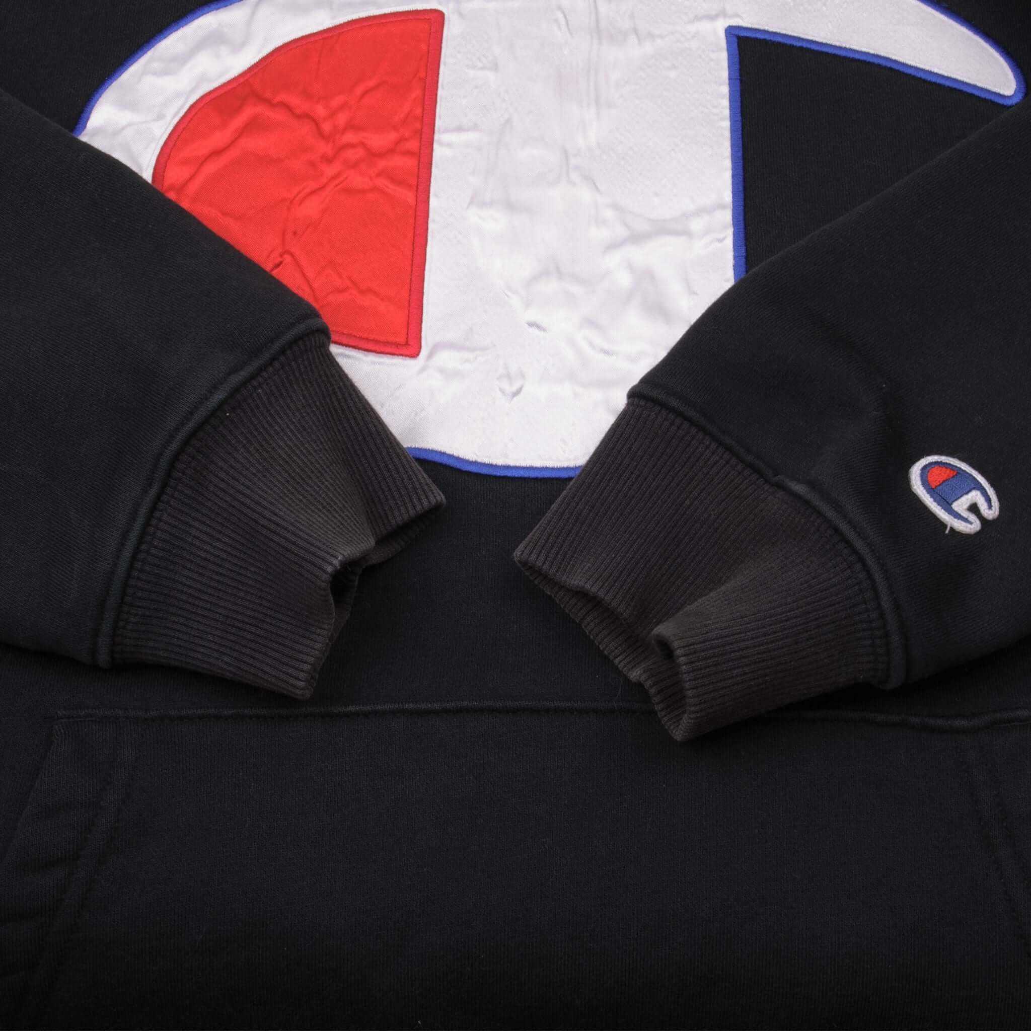CHAMPION X SUPREME SATIN LOGO SWEATSHIRT HOODIE SS17 SIZE MEDIUM