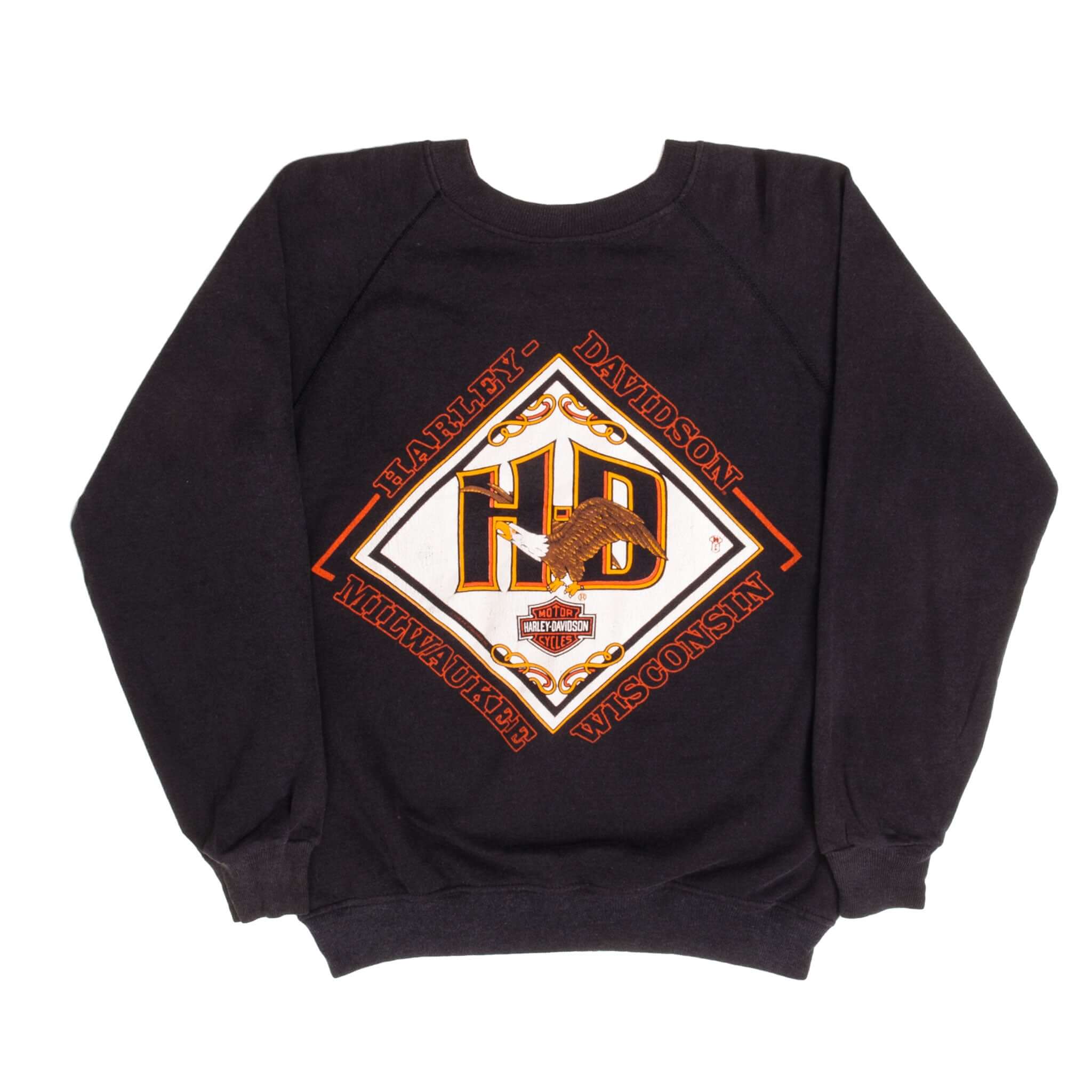 Vintage Harley Davidson 1988 Milwauckee Wisconsin Ted's Alton, IL Sweatshirt Size Medium Made In USA