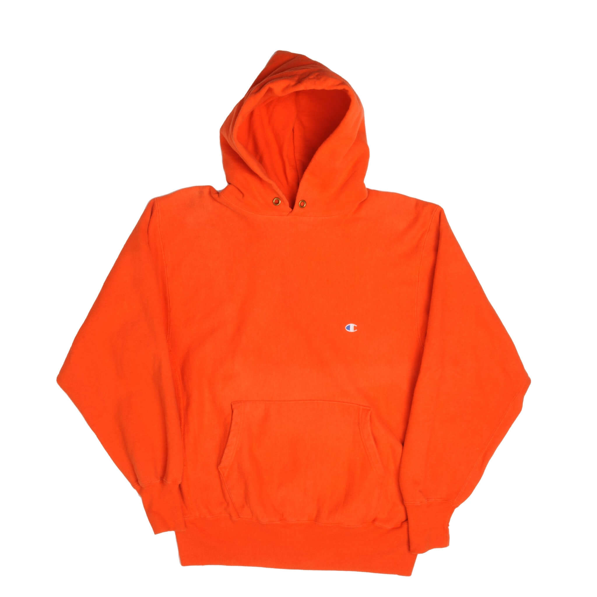 Vintage Orange Reverse Weave Champion Hoodie Sweatshirt 1990S Size XLarge Made In USA