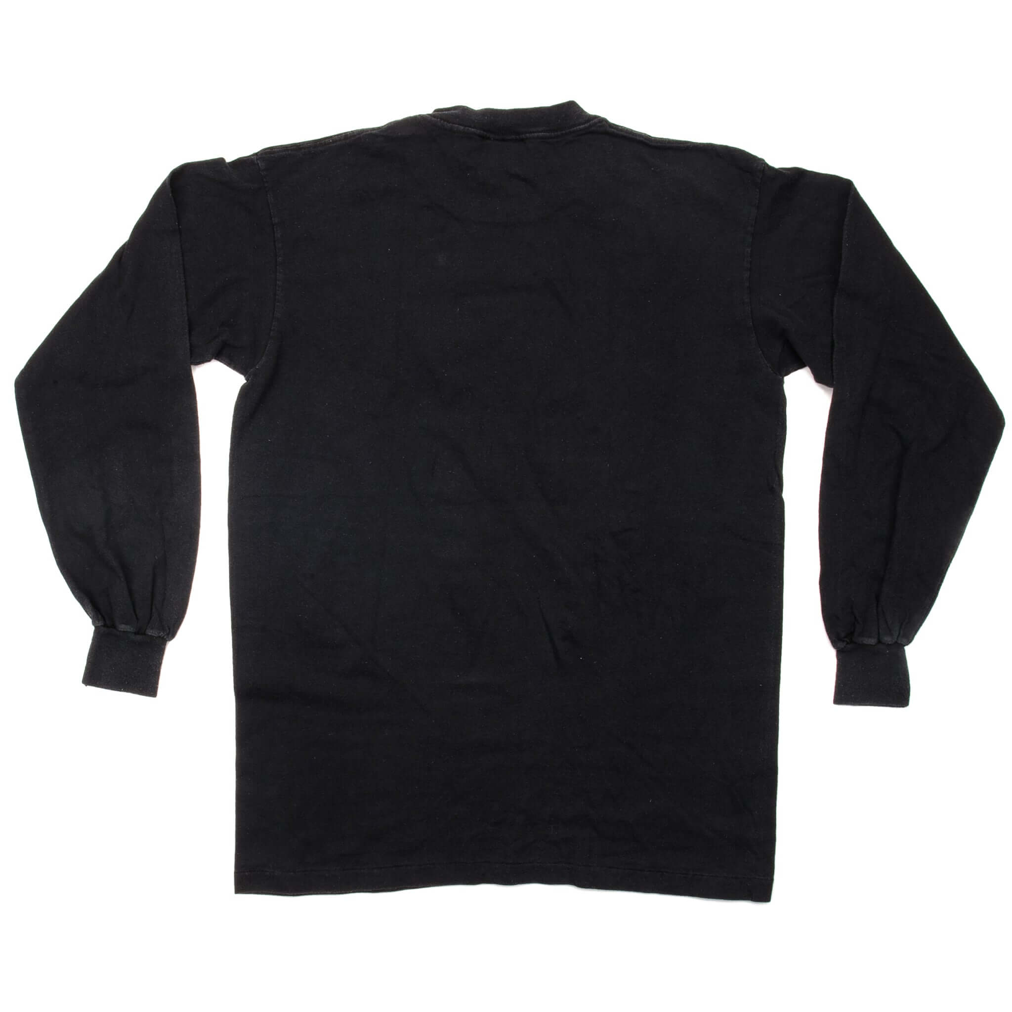 Back of plain black Kurt Cobain long-sleeve T-shirt