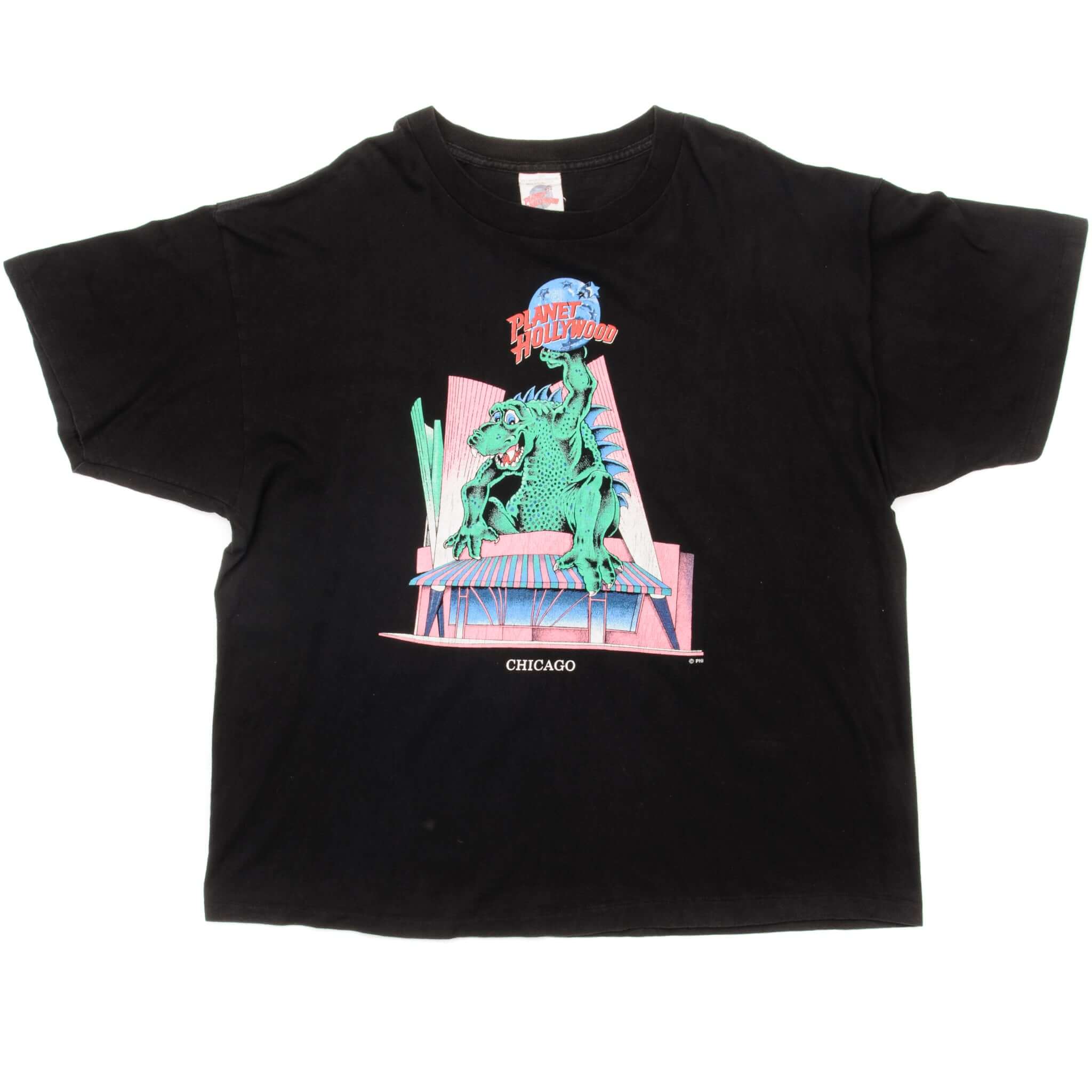 Vintage Planet Hollywood Chicago Tee Shirt Size 2XL Made In USA. BLACK