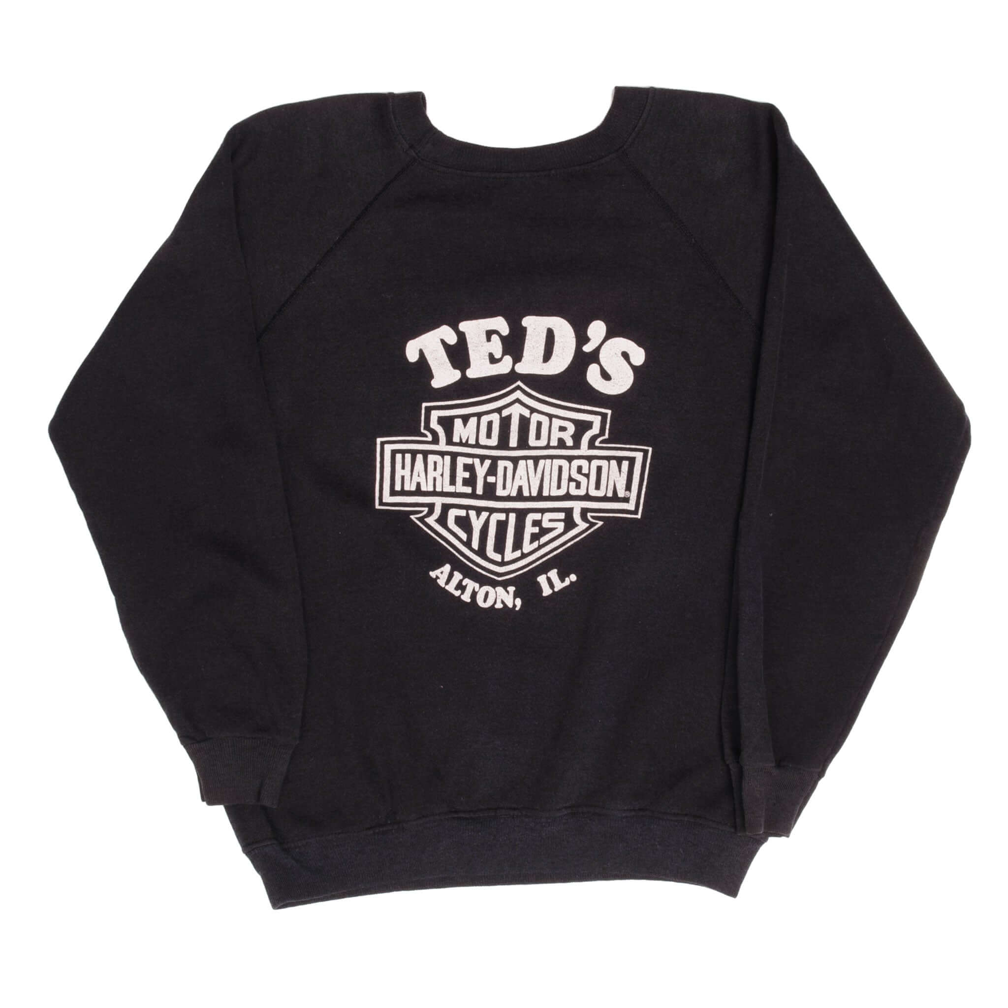 Vintage Harley Davidson 1988 Milwauckee Wisconsin Ted's Alton, IL Sweatshirt Size Medium Made In USA