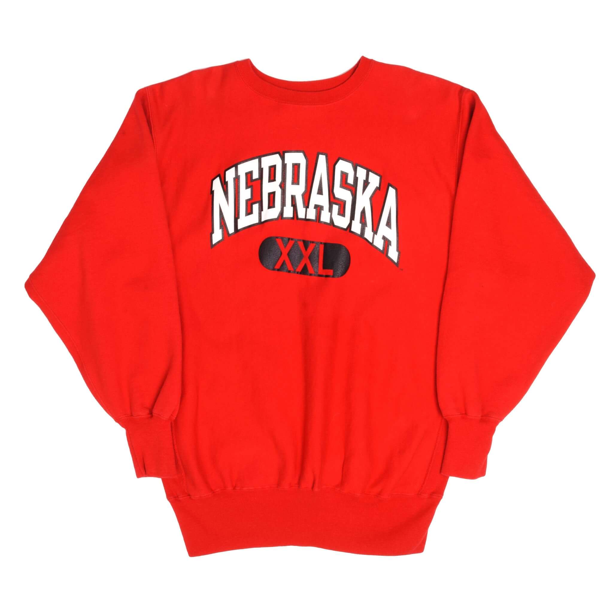Vintage Reverse Weave Nebraska University Champion Sweatshirt 1990S Size 2XL Made In USA