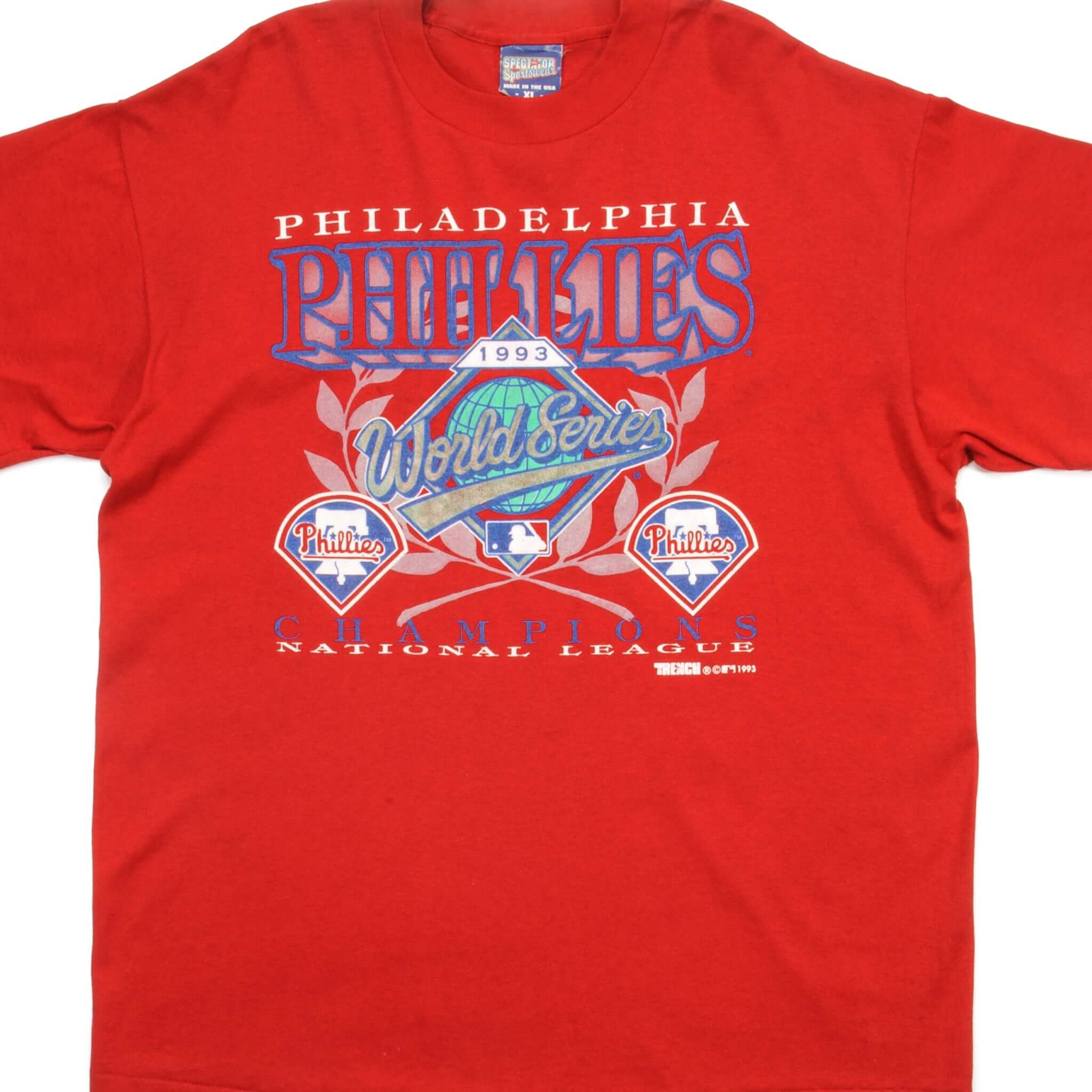 Vintage MLB Philadelphia Phillies Tee Shirt 1993 Size XL Made in USA