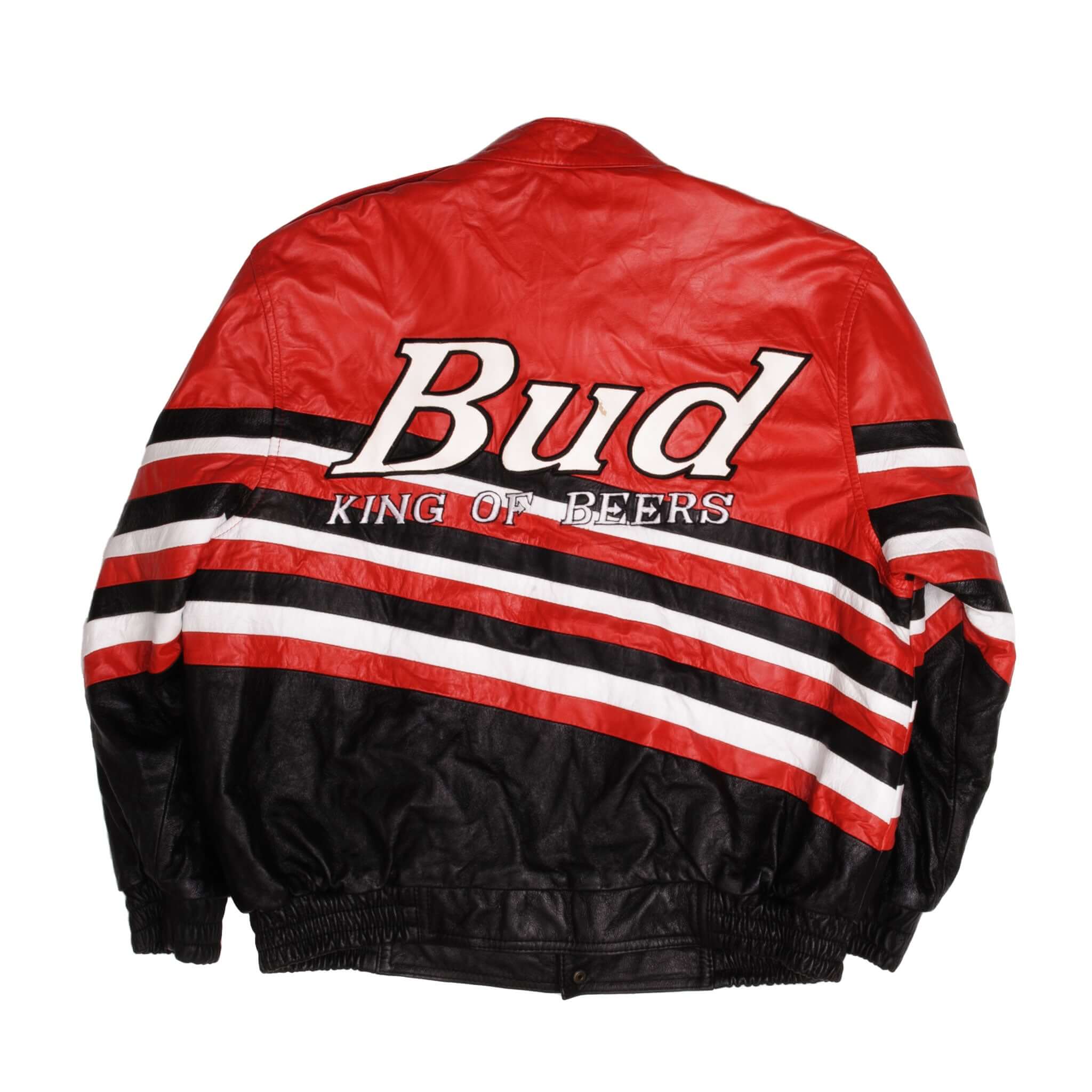 Vintage Nascar Dale Earnhardt Jr Bud Leather Jacket 1990S Size Medium