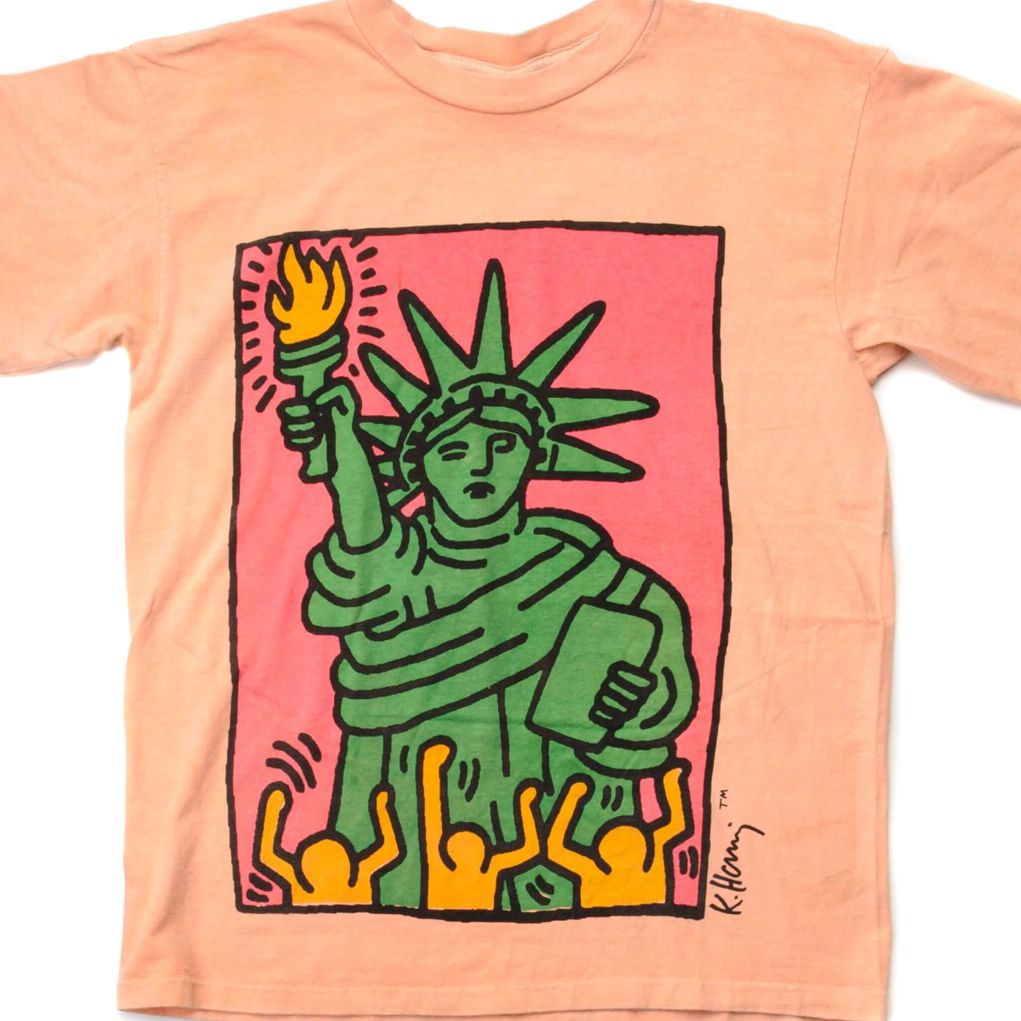 VINTAGE KEITH HARING STATUE OF LIBERTY TEE SHIRT 1986 SIZE MEDIUM MADE IN USA