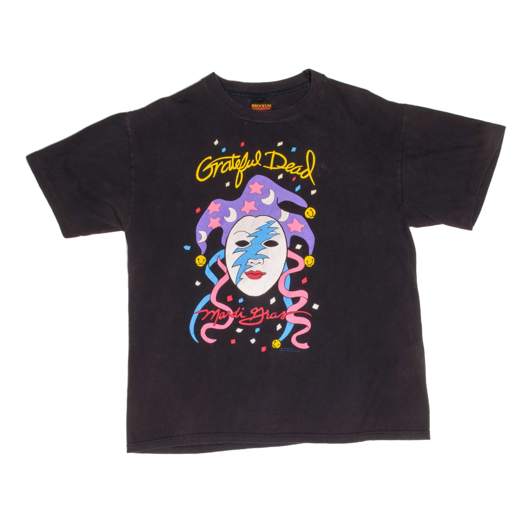 Vintage Grateful Dead Mardi Gras Tee Shirt 1990 Size Large Made In Usa With Single Stitch Sleeves