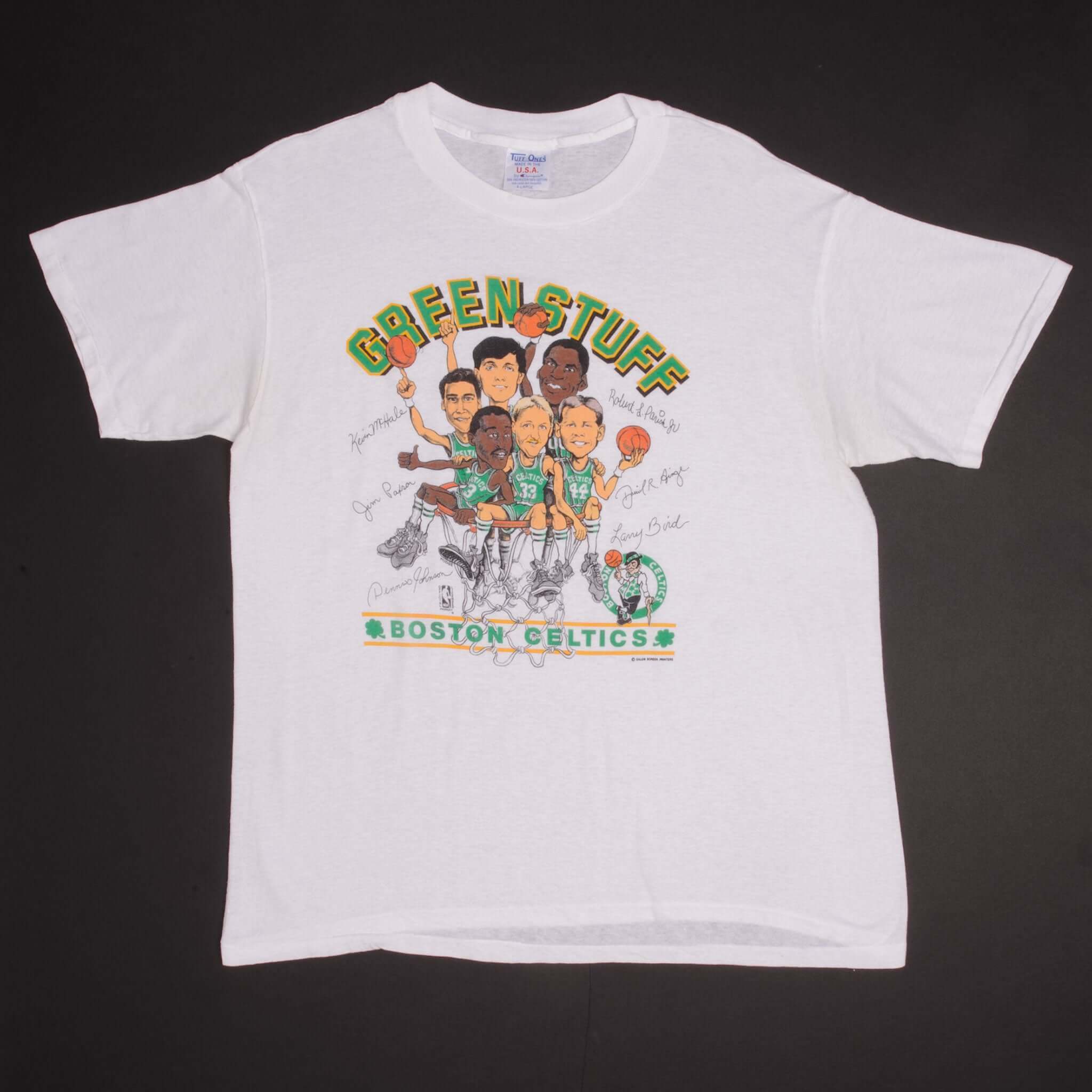 Vintage NBA Boston Celtics Design By Mudge 1980S Tee Shirt Size XL Made In USA