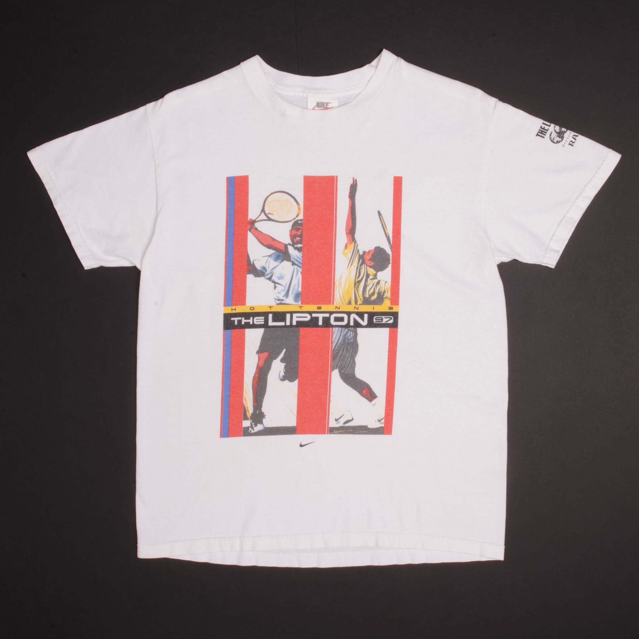 Vintage Nike Hot Tennis The Lipton Presented by Rado 1997 Tee Shirt Size Small Made In USA